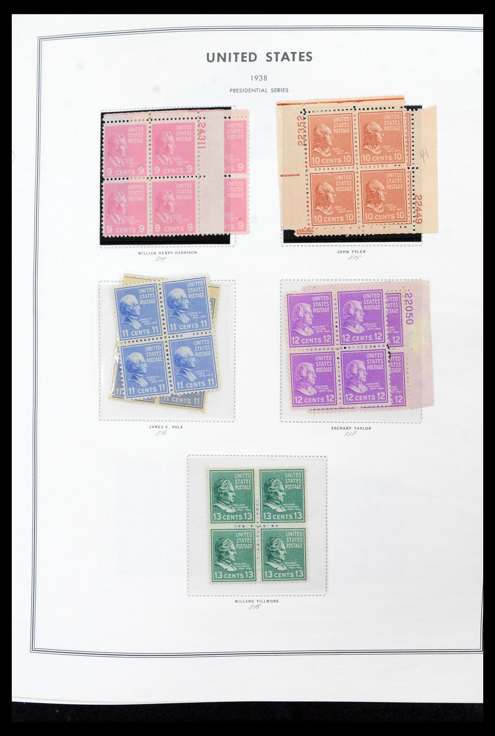 39419 0038 - Stamp collection 39419 USA plateblocs 1919-1980.