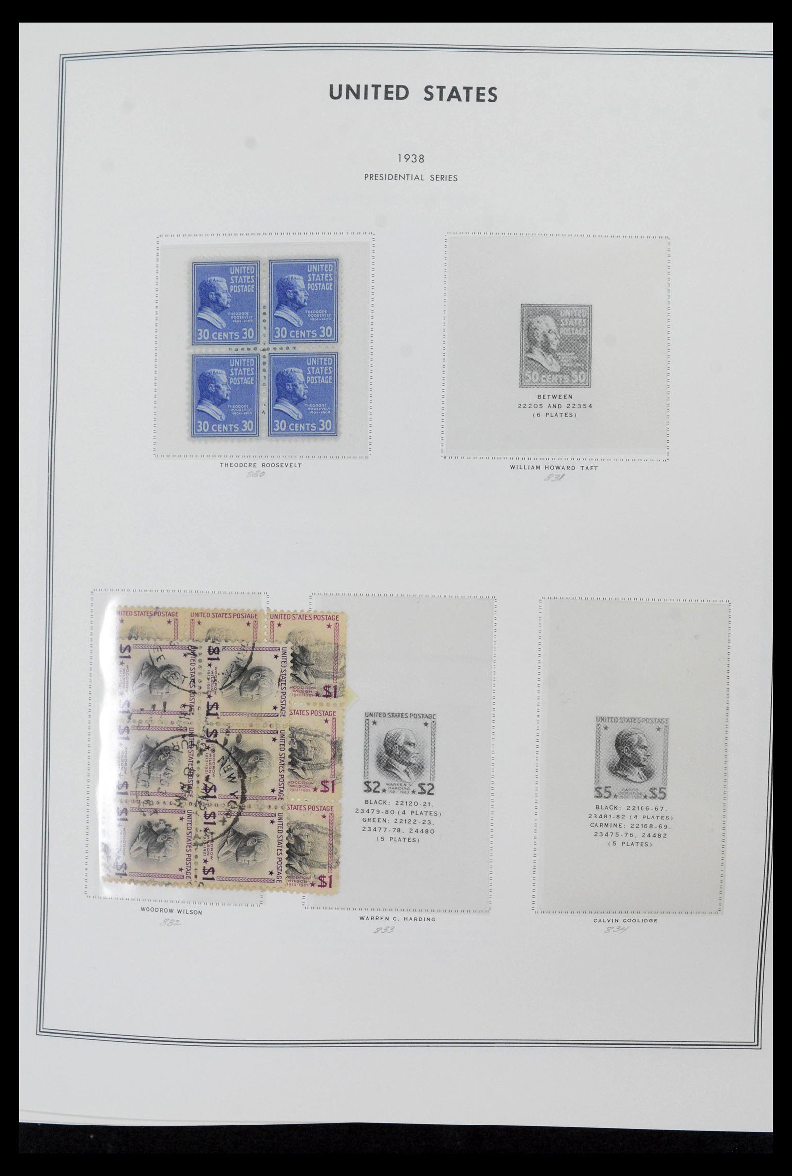 39419 0041 - Stamp collection 39419 USA plateblocs 1919-1980.