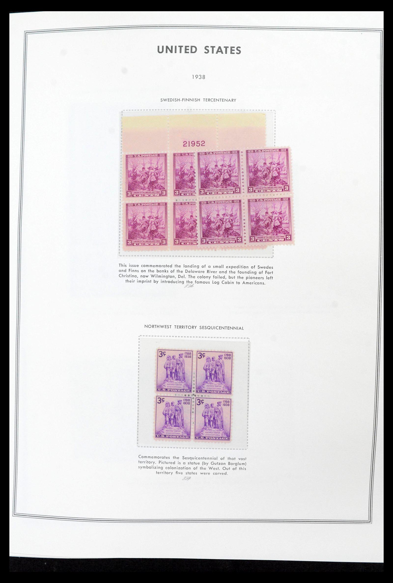 39419 0042 - Stamp collection 39419 USA plateblocs 1919-1980.