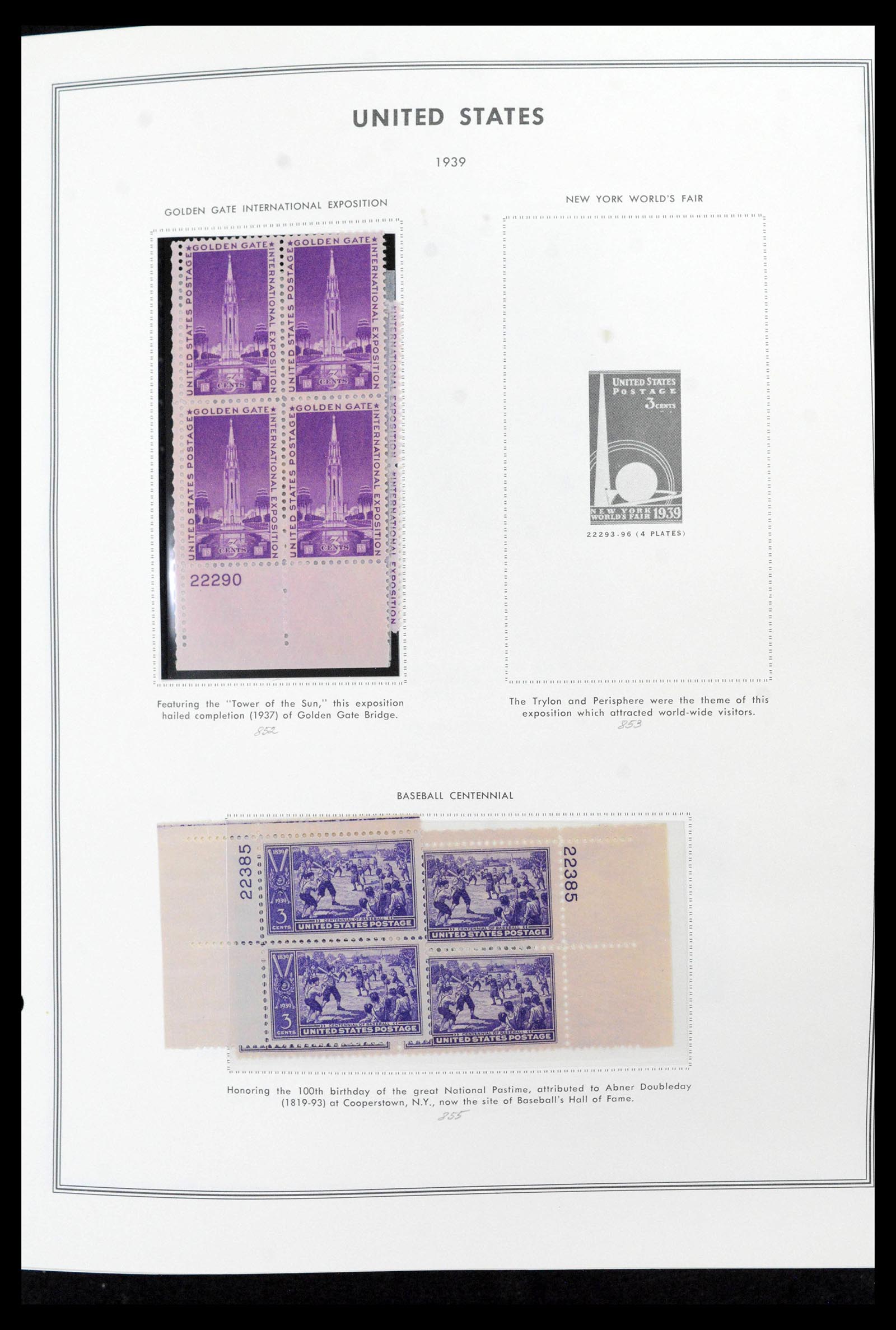 39419 0043 - Stamp collection 39419 USA plateblocs 1919-1980.