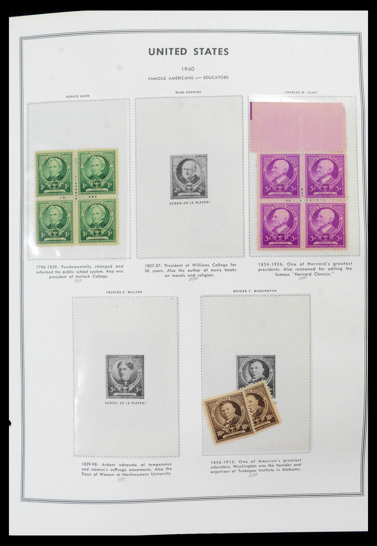 39419 0048 - Stamp collection 39419 USA plateblocs 1919-1980.