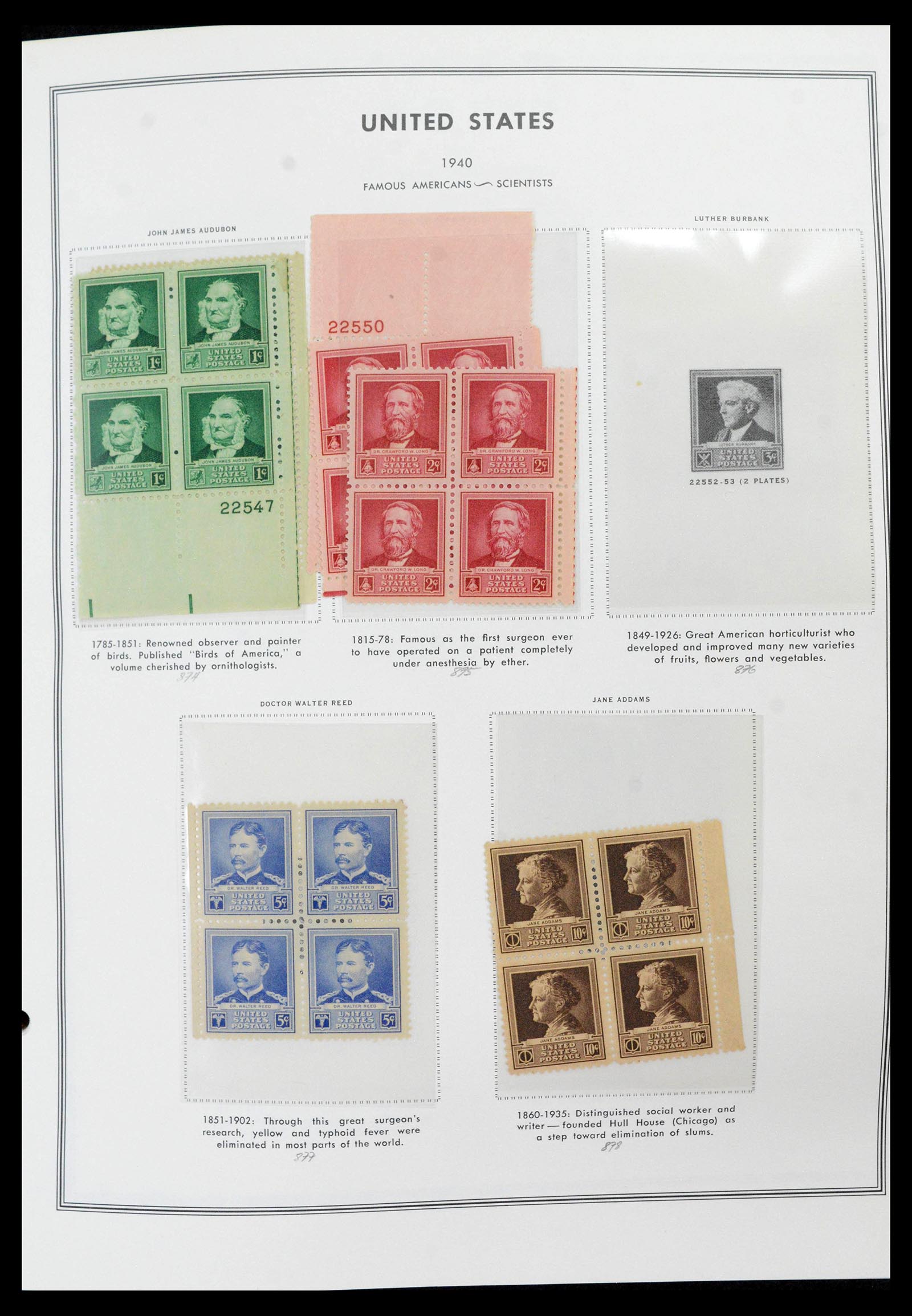 39419 0049 - Stamp collection 39419 USA plateblocs 1919-1980.