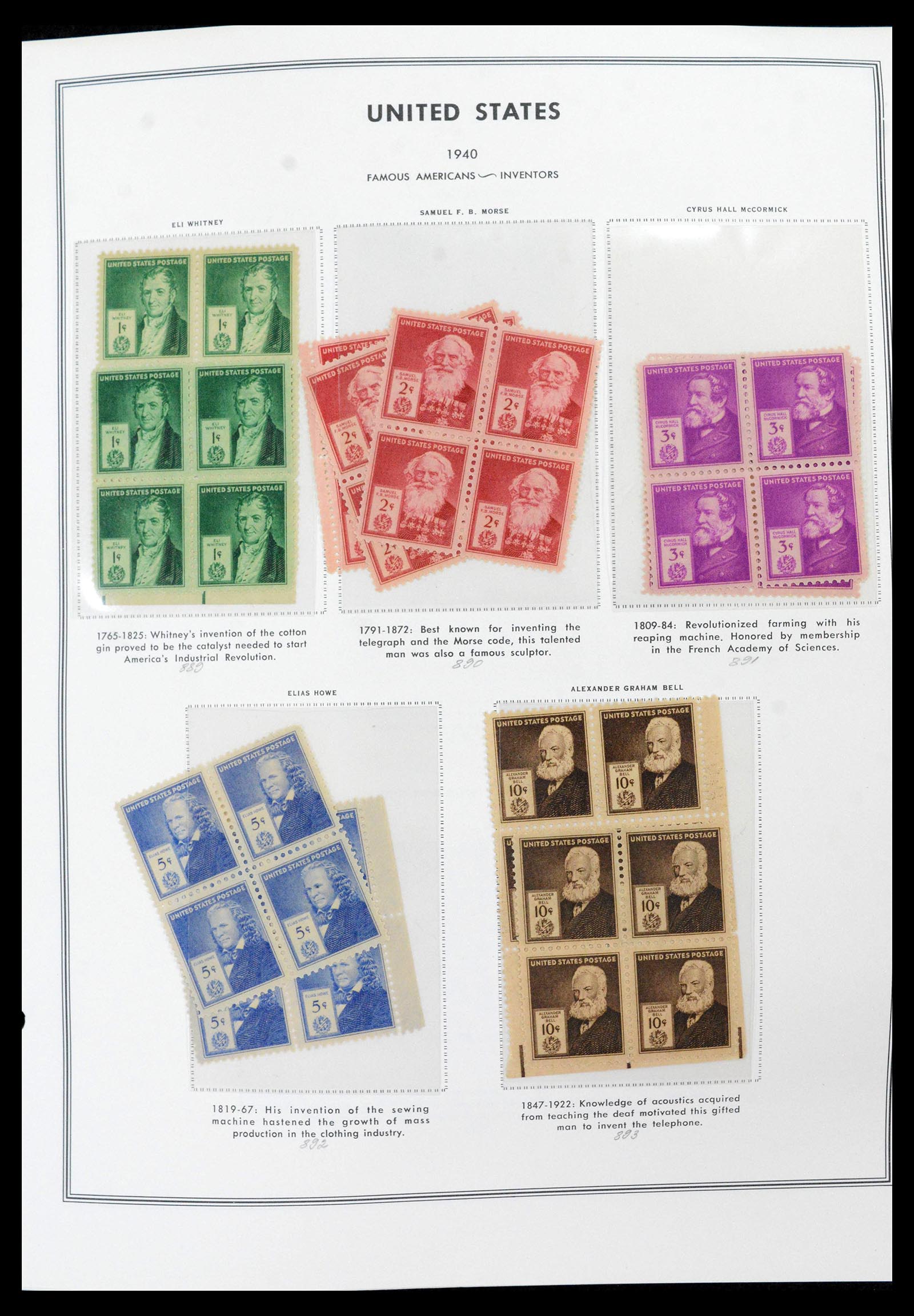 39419 0052 - Stamp collection 39419 USA plateblocs 1919-1980.