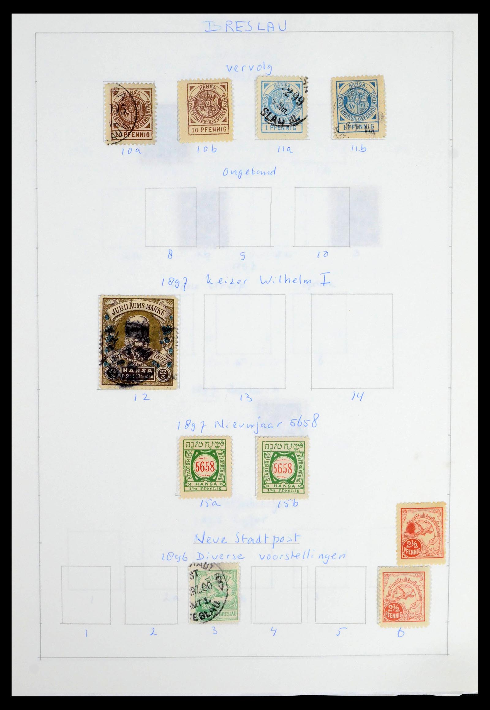 39425 0059 - Postzegelverzameling 39425 Duitsland stadspost 1880-1905.