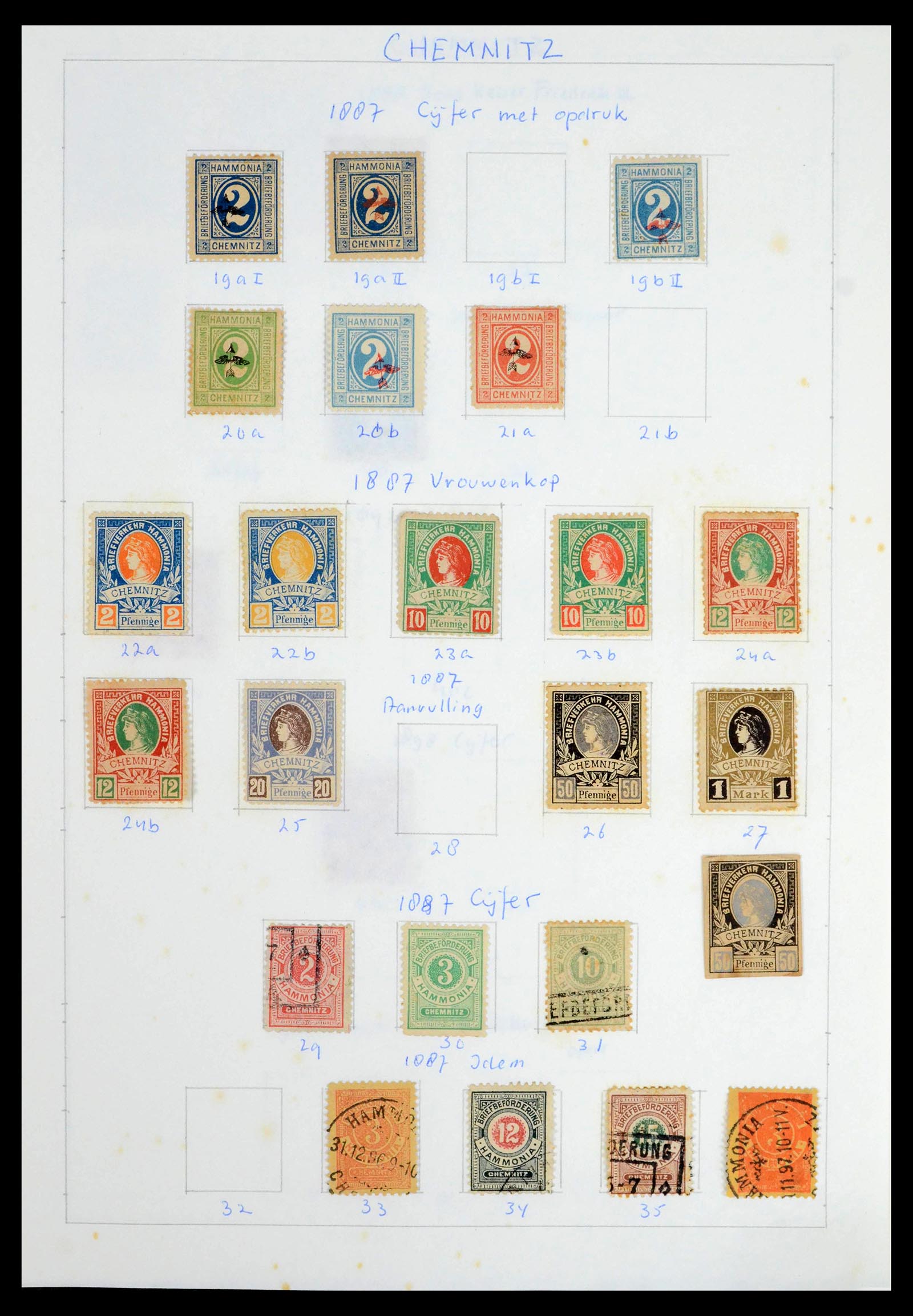 39425 0065 - Postzegelverzameling 39425 Duitsland stadspost 1880-1905.