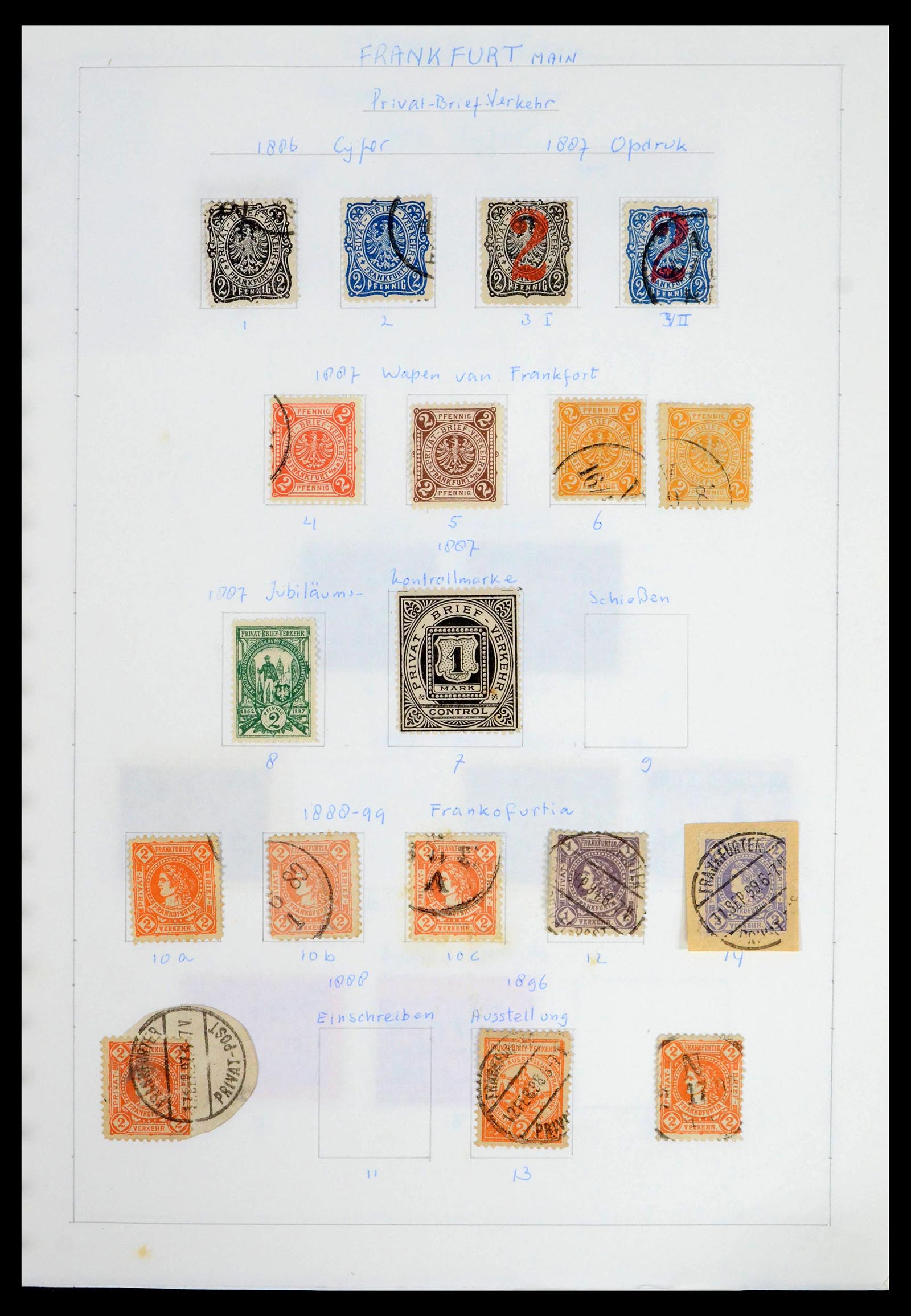 39425 0101 - Postzegelverzameling 39425 Duitsland stadspost 1880-1905.