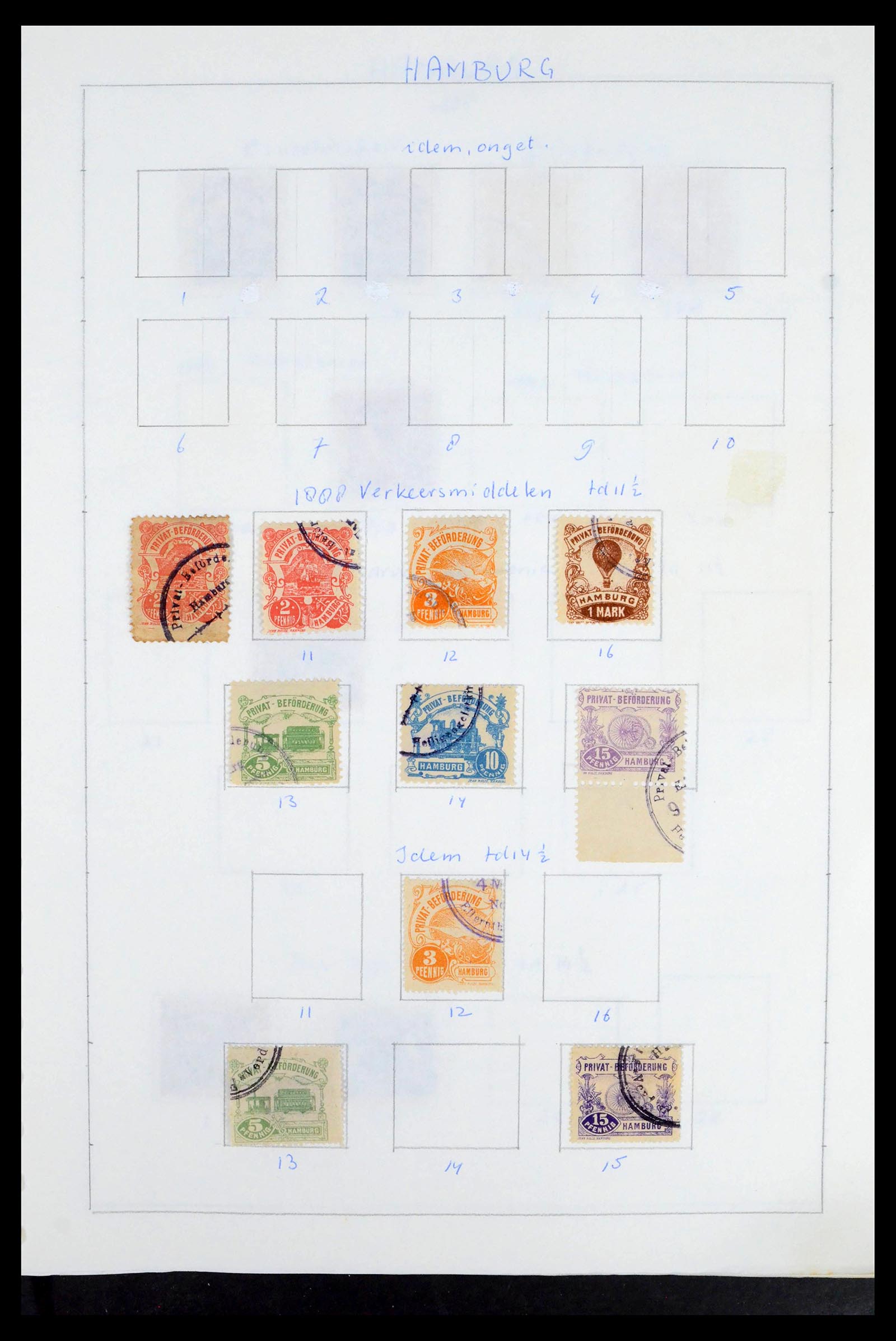 39425 0149 - Postzegelverzameling 39425 Duitsland stadspost 1880-1905.