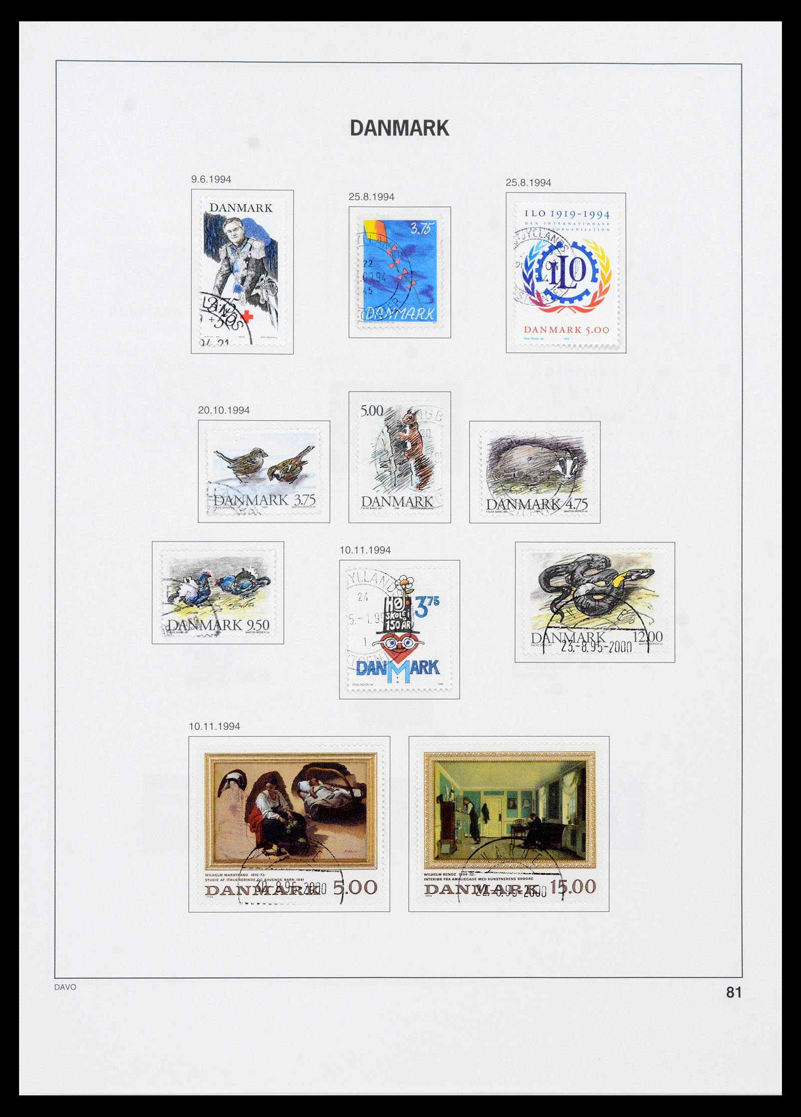 39428 0101 - Postzegelverzameling 39428 Denemarken 1851-2019.