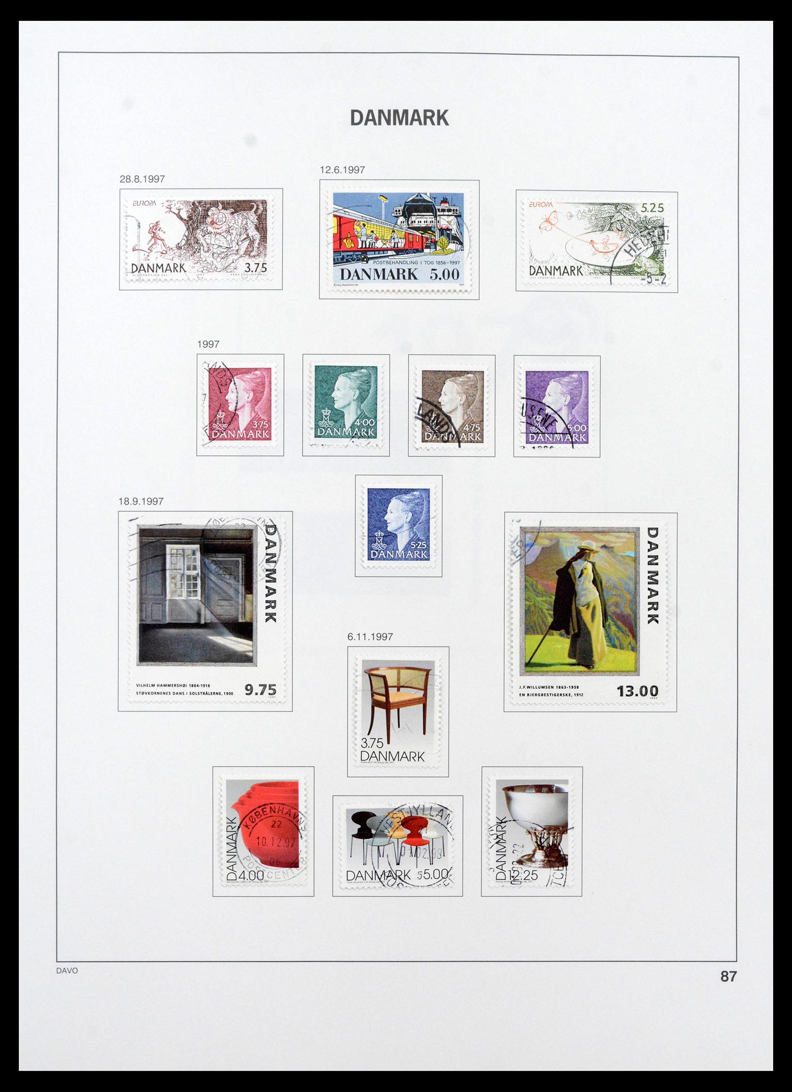 39428 0107 - Postzegelverzameling 39428 Denemarken 1851-2019.