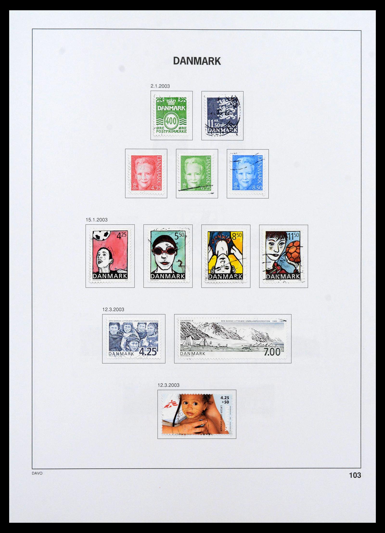 39428 0132 - Postzegelverzameling 39428 Denemarken 1851-2019.