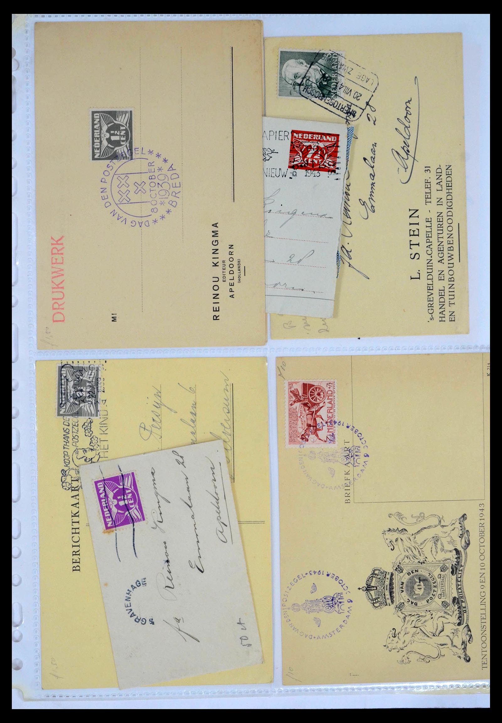 39429 0081 - Postzegelverzameling 39429 Nederland brieven 1821-1955.