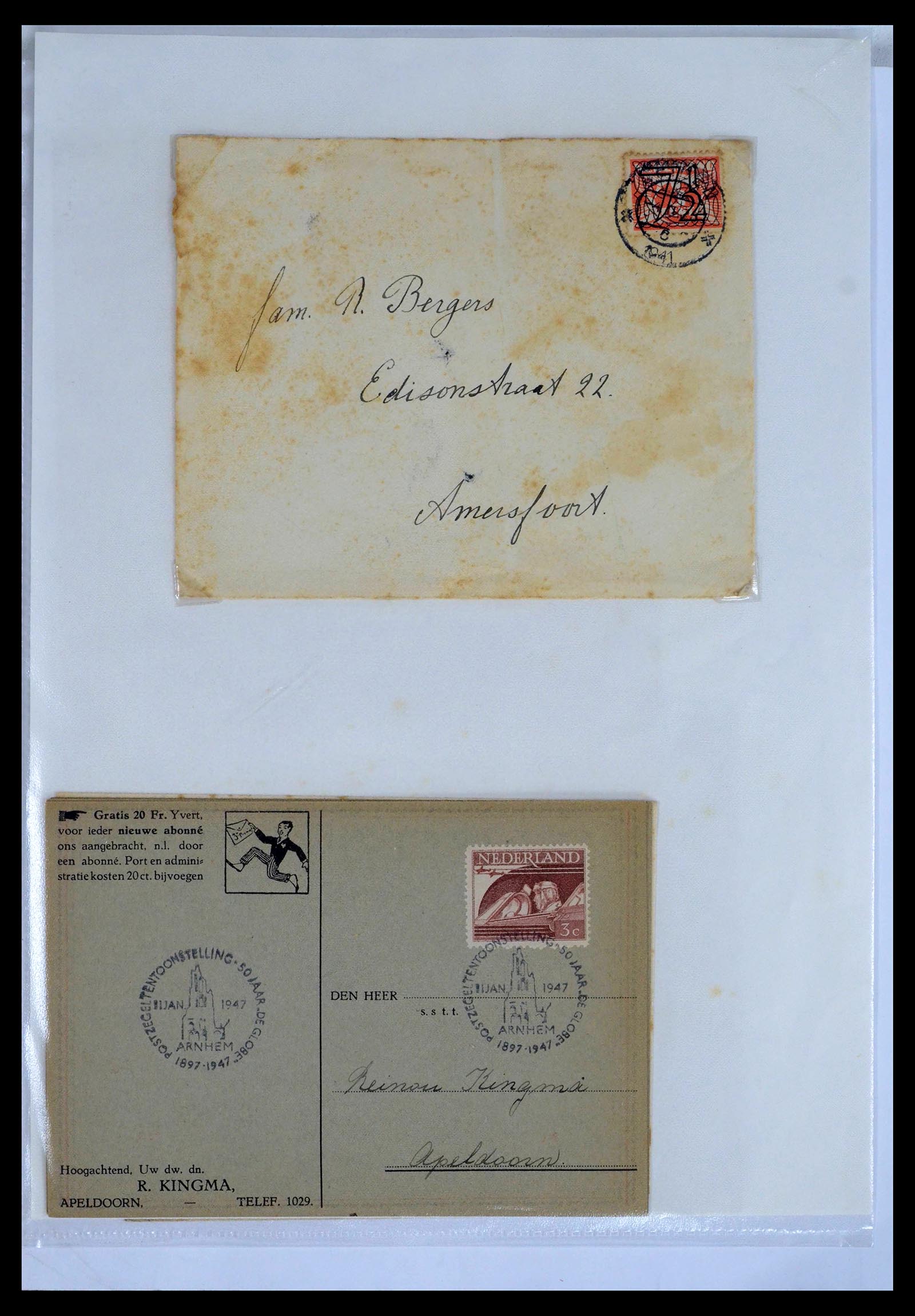 39429 0083 - Postzegelverzameling 39429 Nederland brieven 1821-1955.