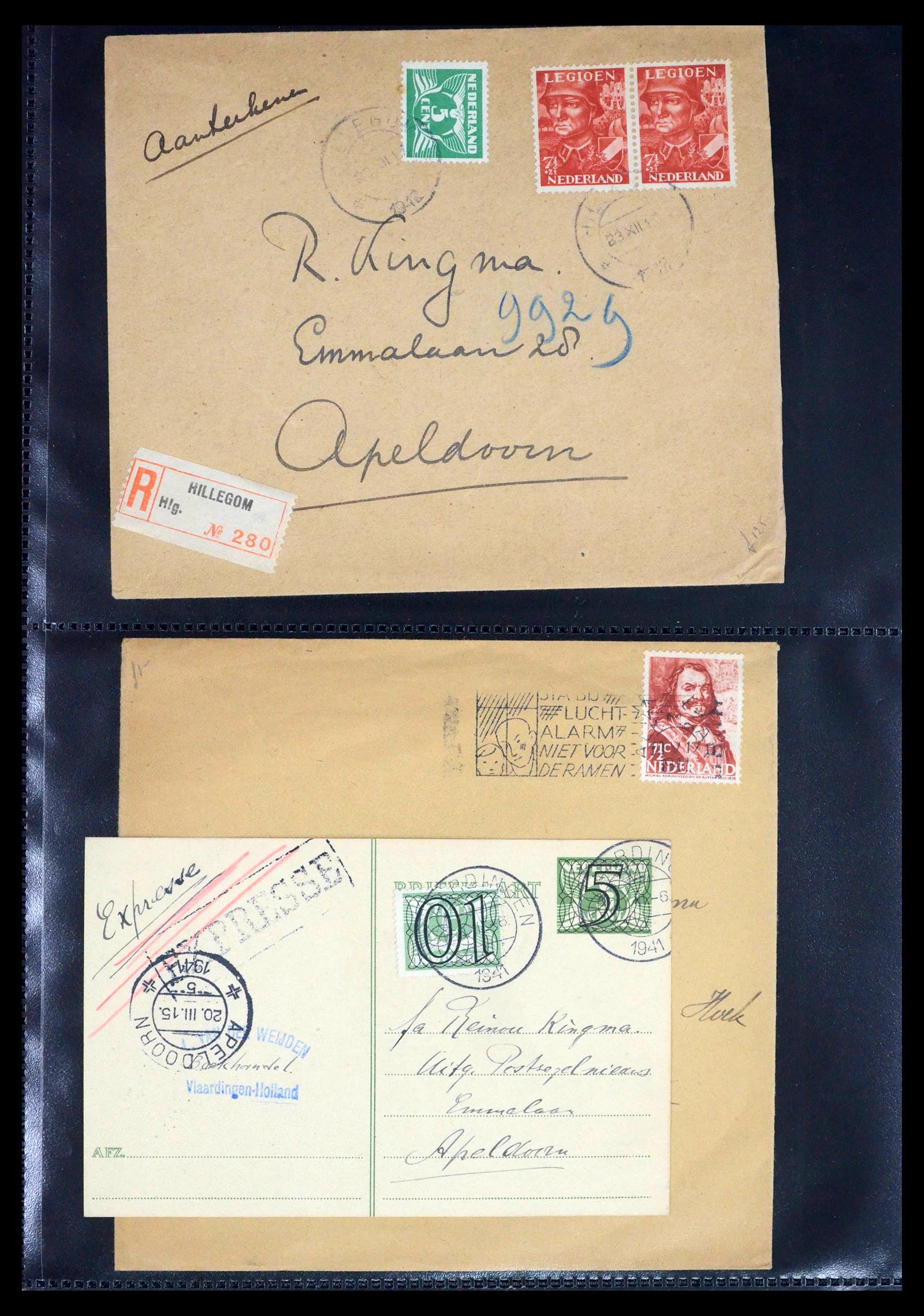 39429 0085 - Postzegelverzameling 39429 Nederland brieven 1821-1955.