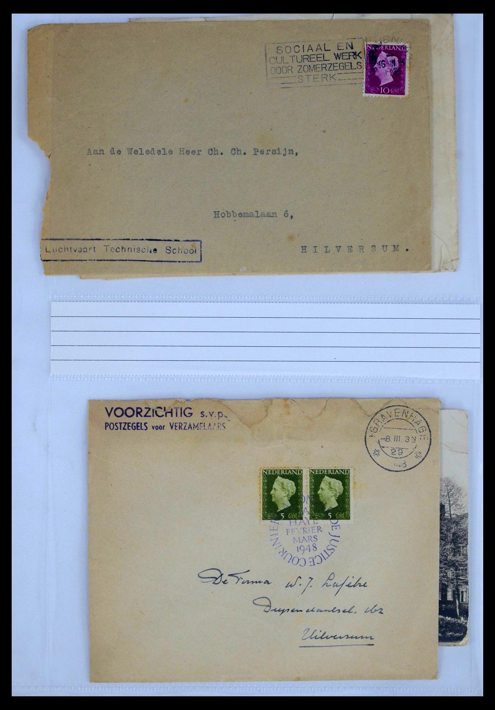 39429 0087 - Postzegelverzameling 39429 Nederland brieven 1821-1955.