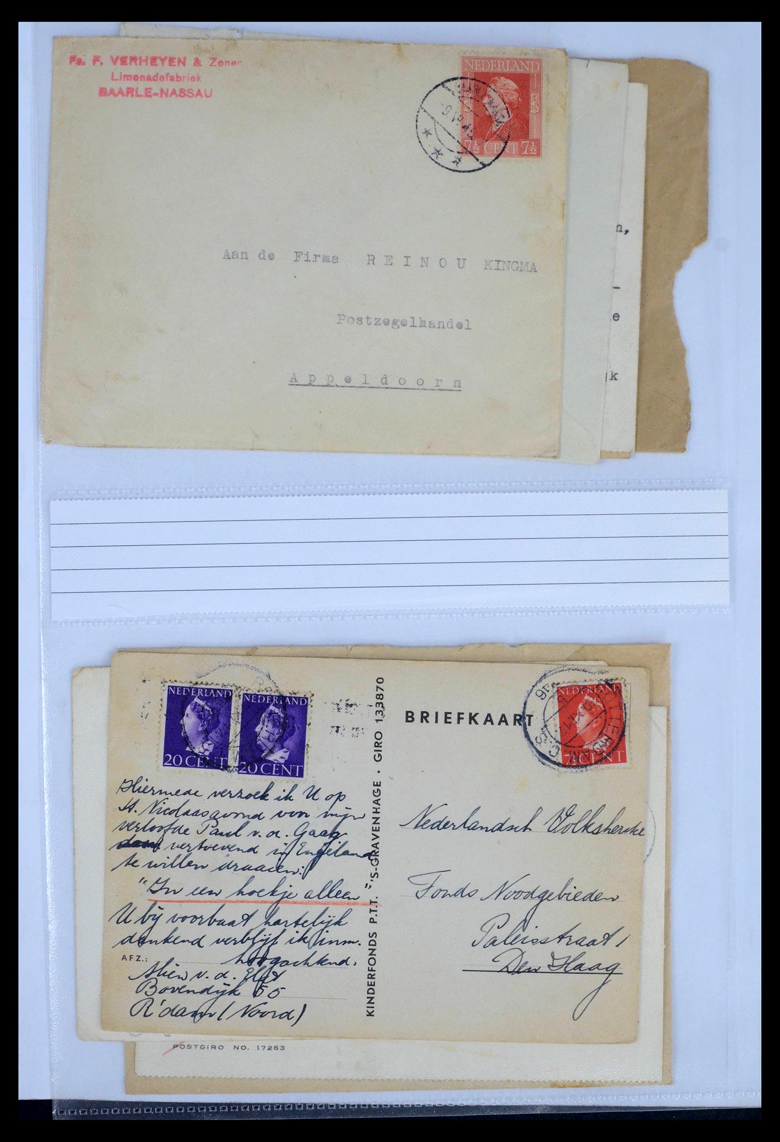 39429 0088 - Postzegelverzameling 39429 Nederland brieven 1821-1955.