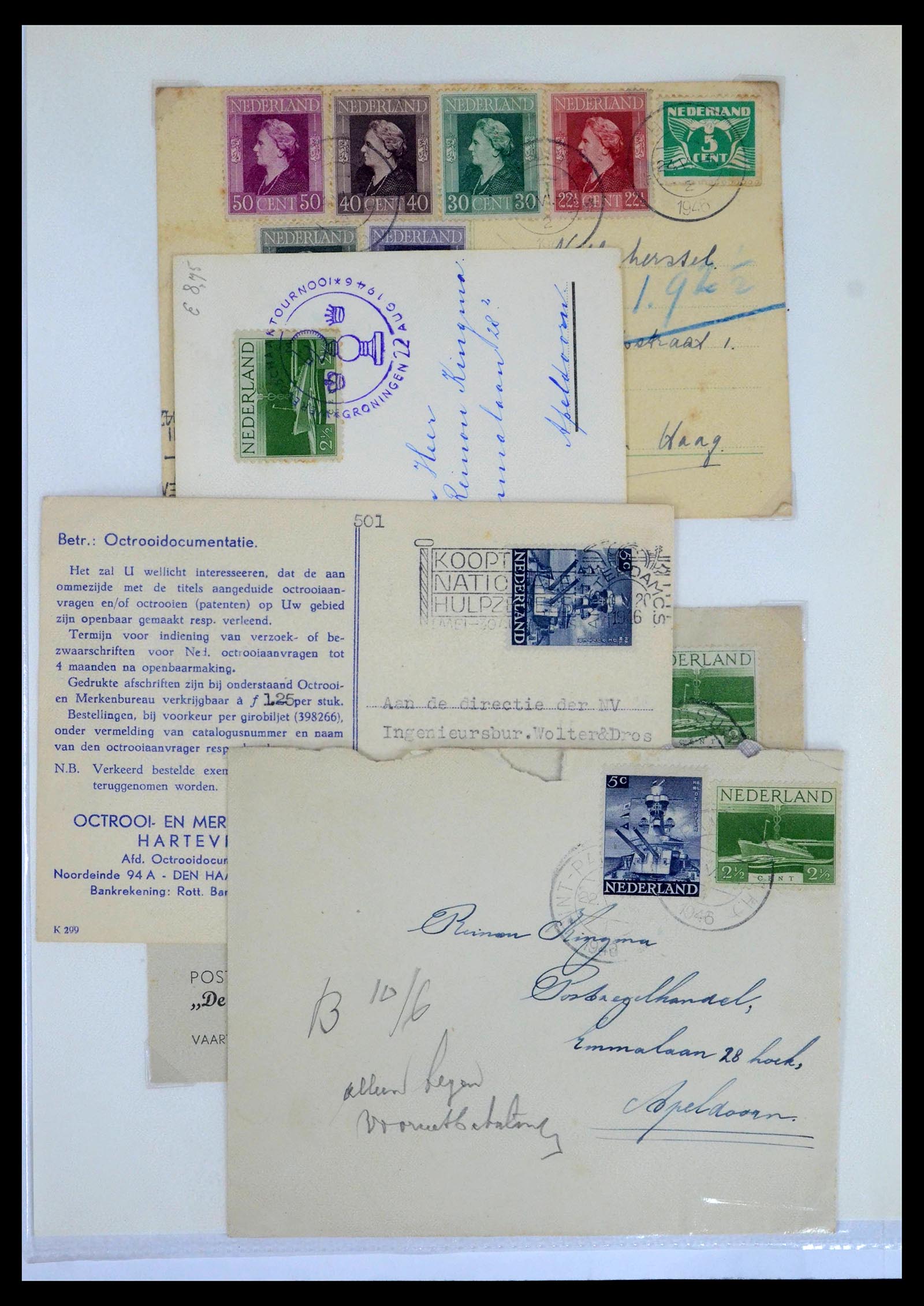 39429 0090 - Postzegelverzameling 39429 Nederland brieven 1821-1955.