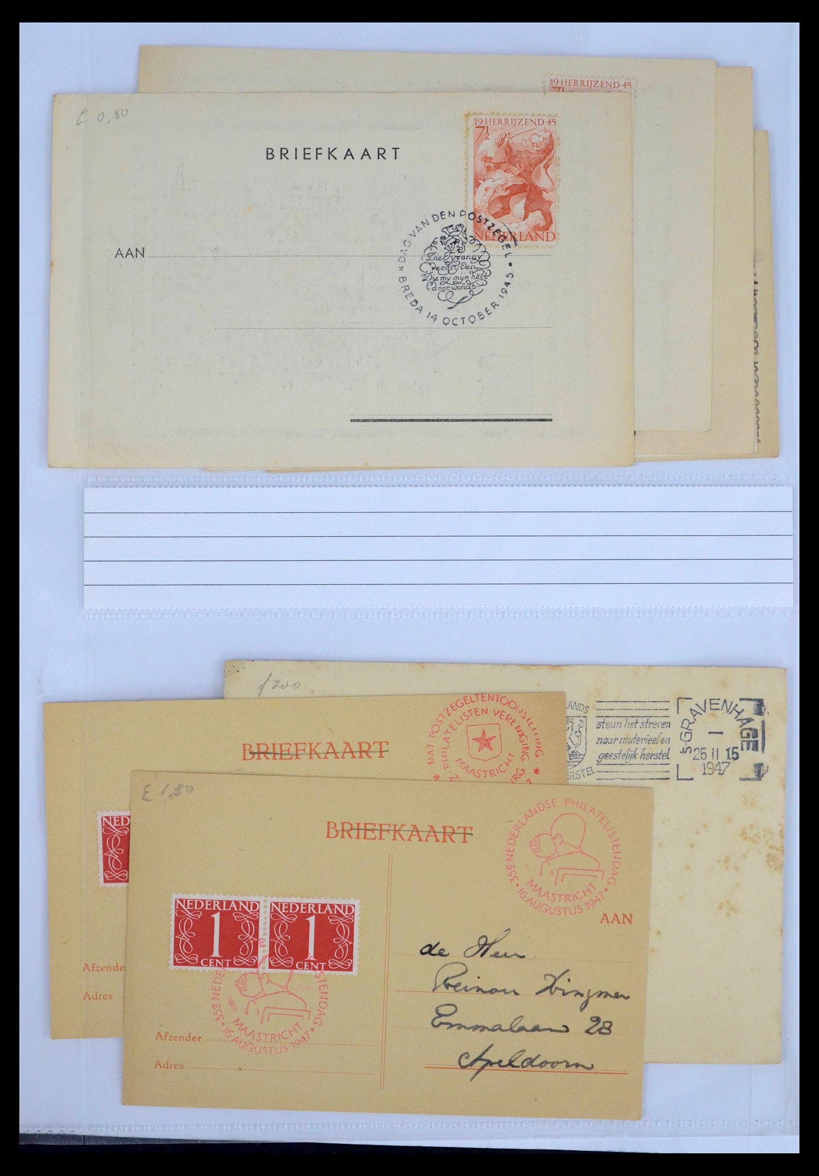39429 0091 - Postzegelverzameling 39429 Nederland brieven 1821-1955.