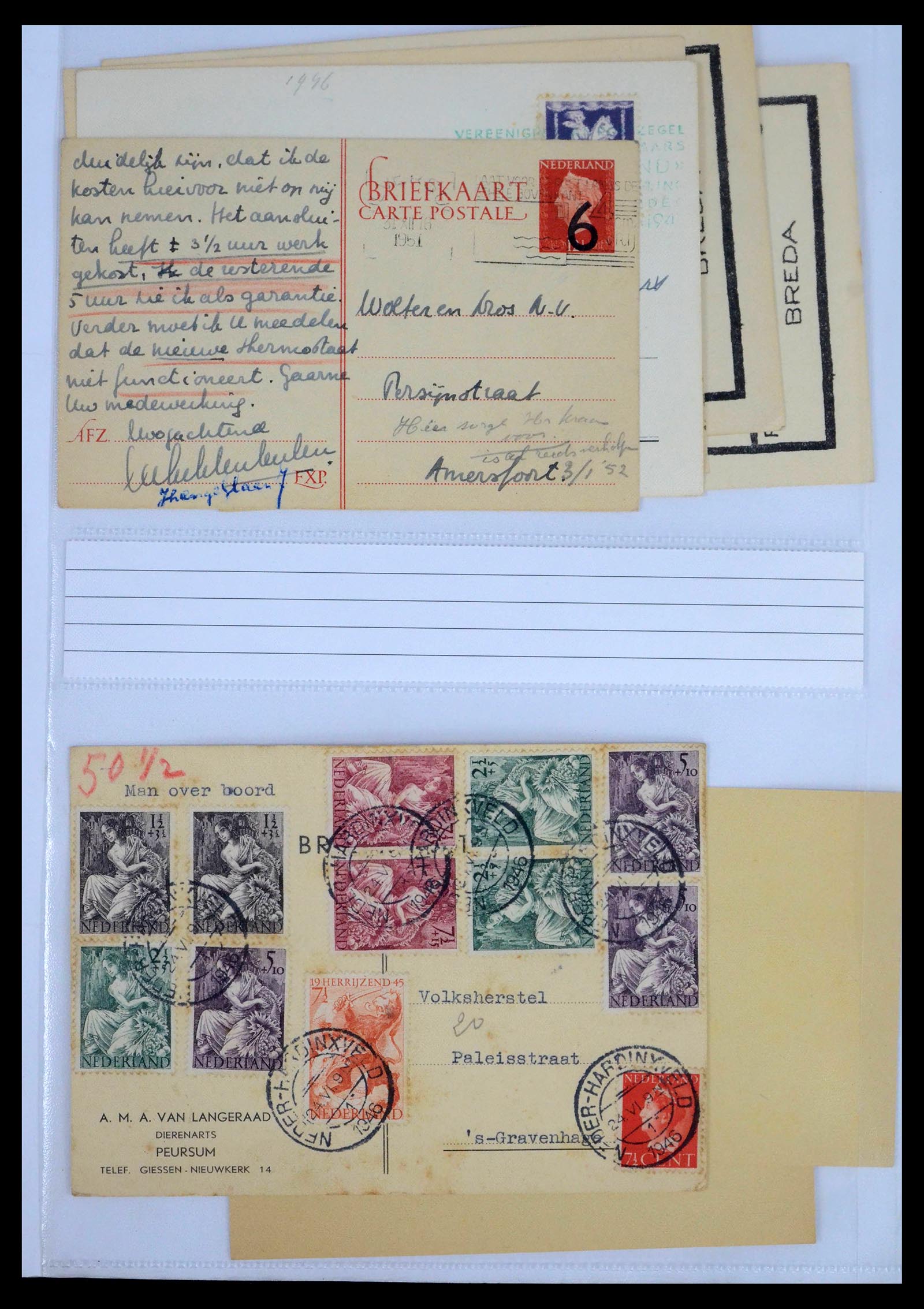 39429 0092 - Postzegelverzameling 39429 Nederland brieven 1821-1955.