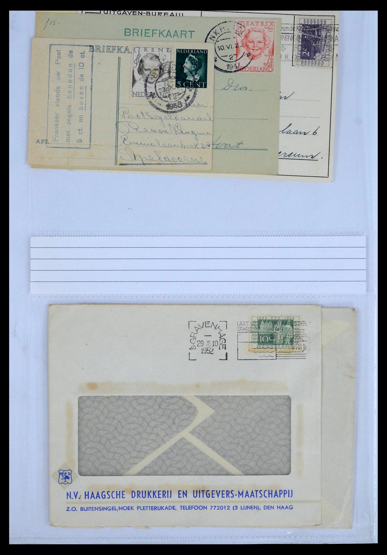39429 0093 - Postzegelverzameling 39429 Nederland brieven 1821-1955.