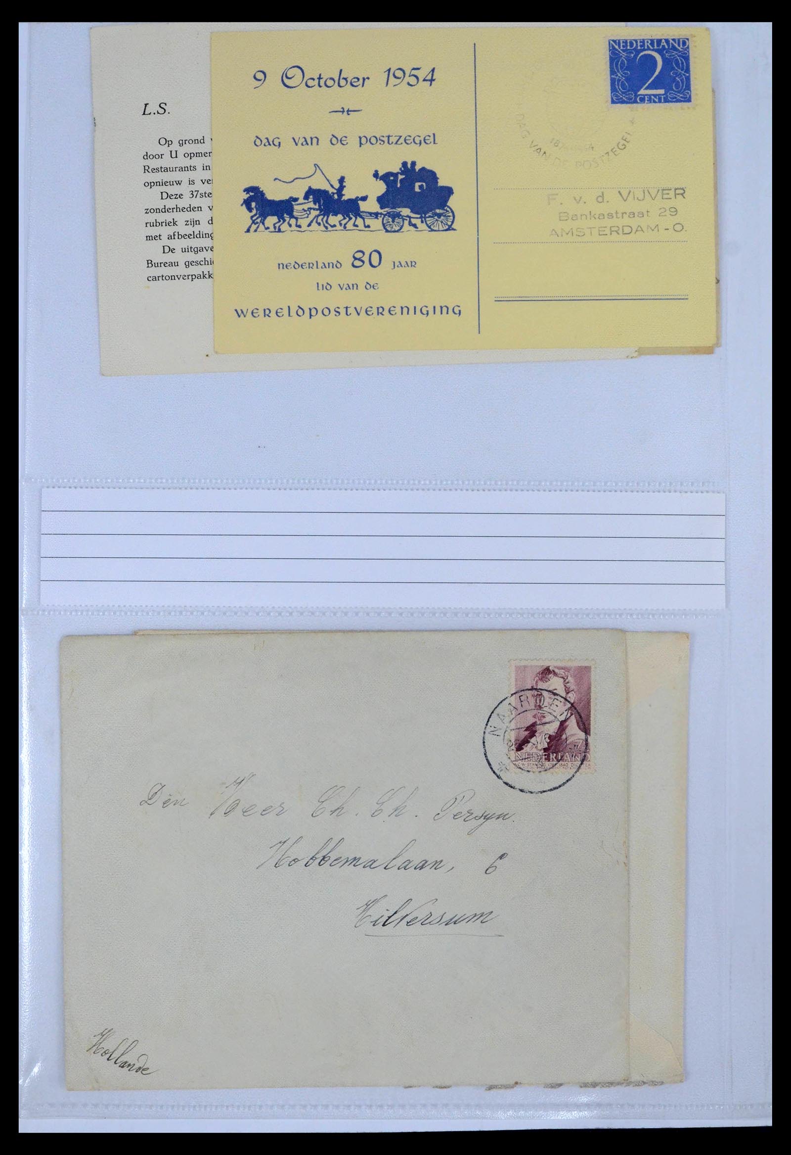 39429 0094 - Postzegelverzameling 39429 Nederland brieven 1821-1955.