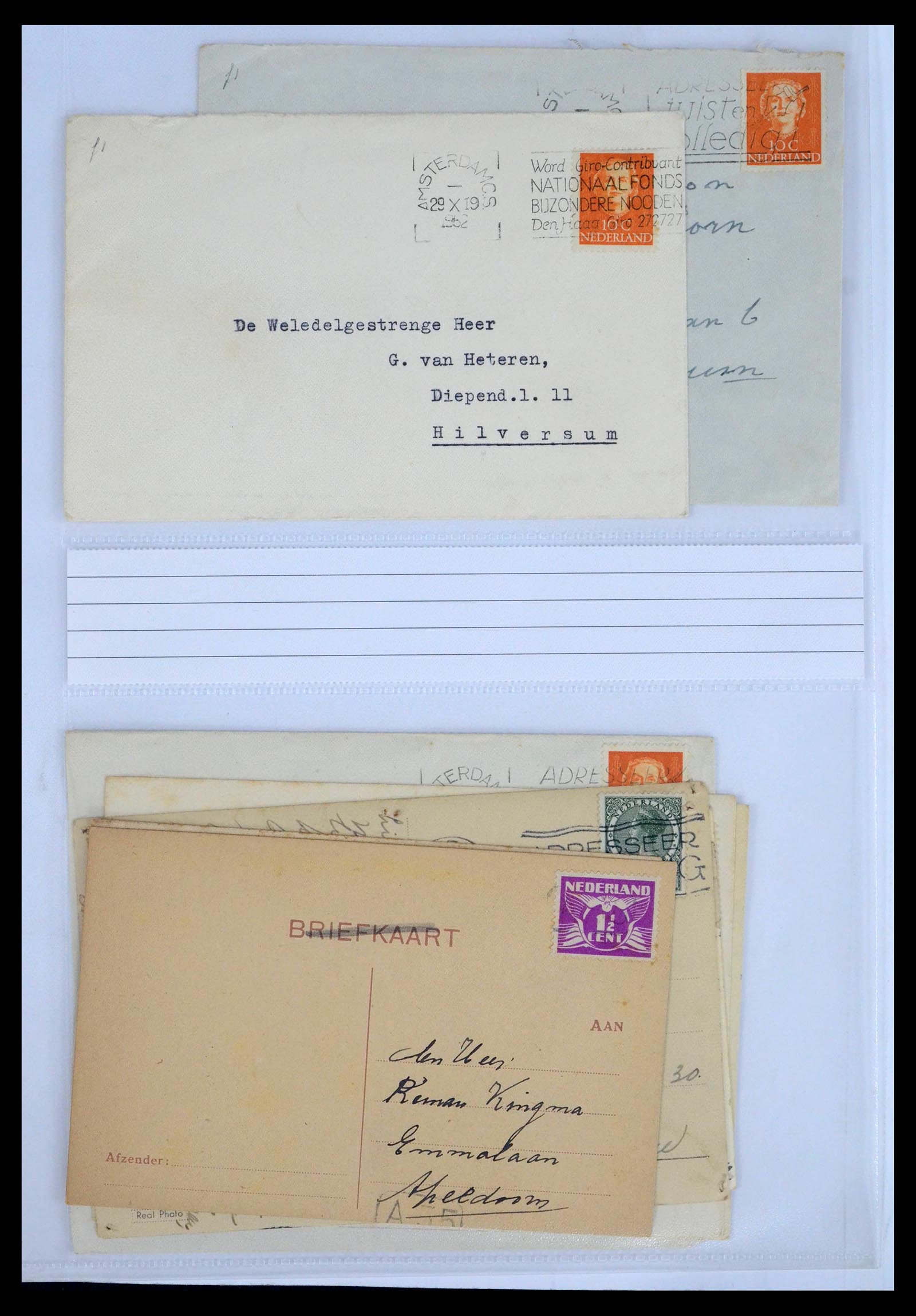 39429 0095 - Postzegelverzameling 39429 Nederland brieven 1821-1955.