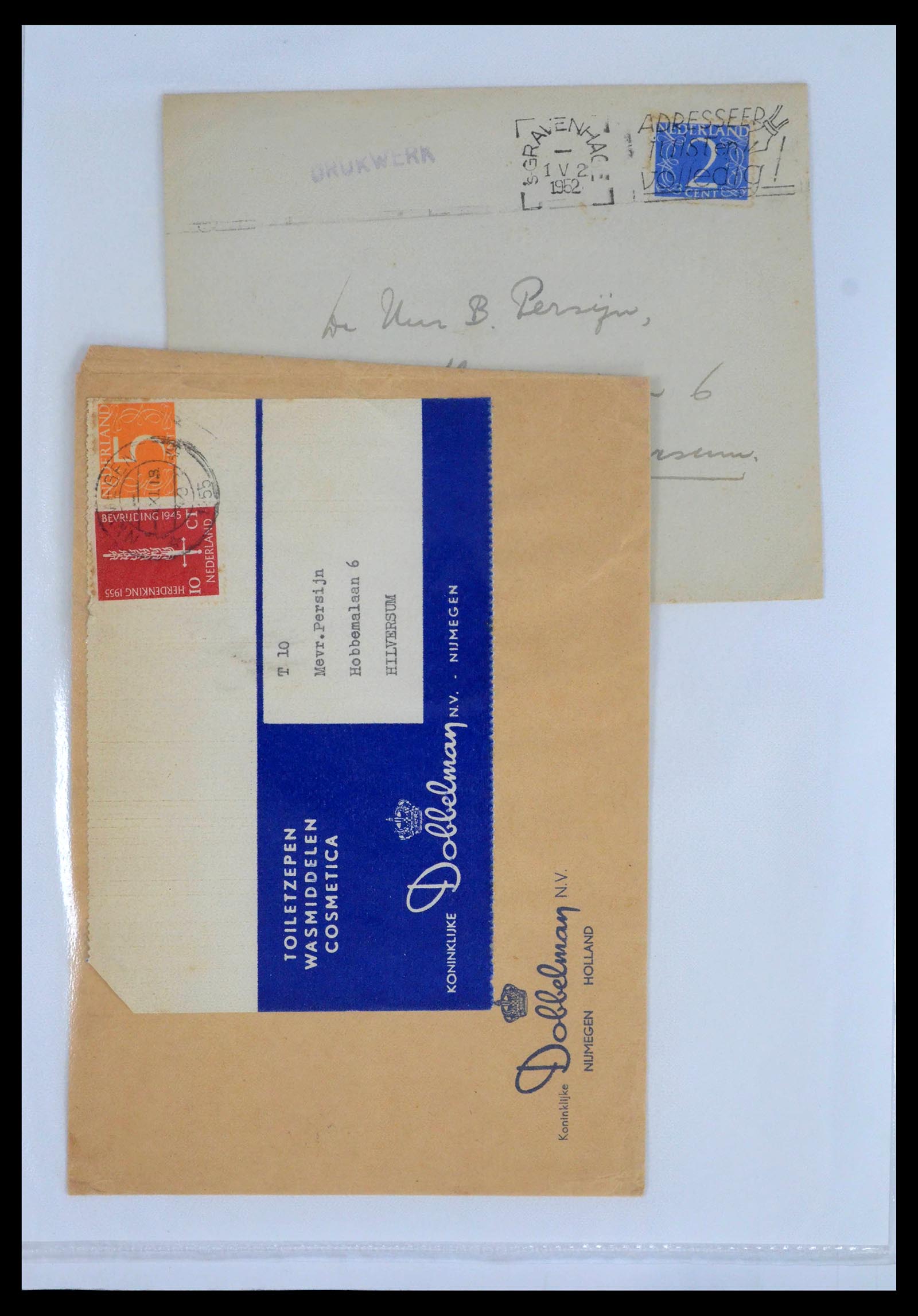 39429 0099 - Postzegelverzameling 39429 Nederland brieven 1821-1955.