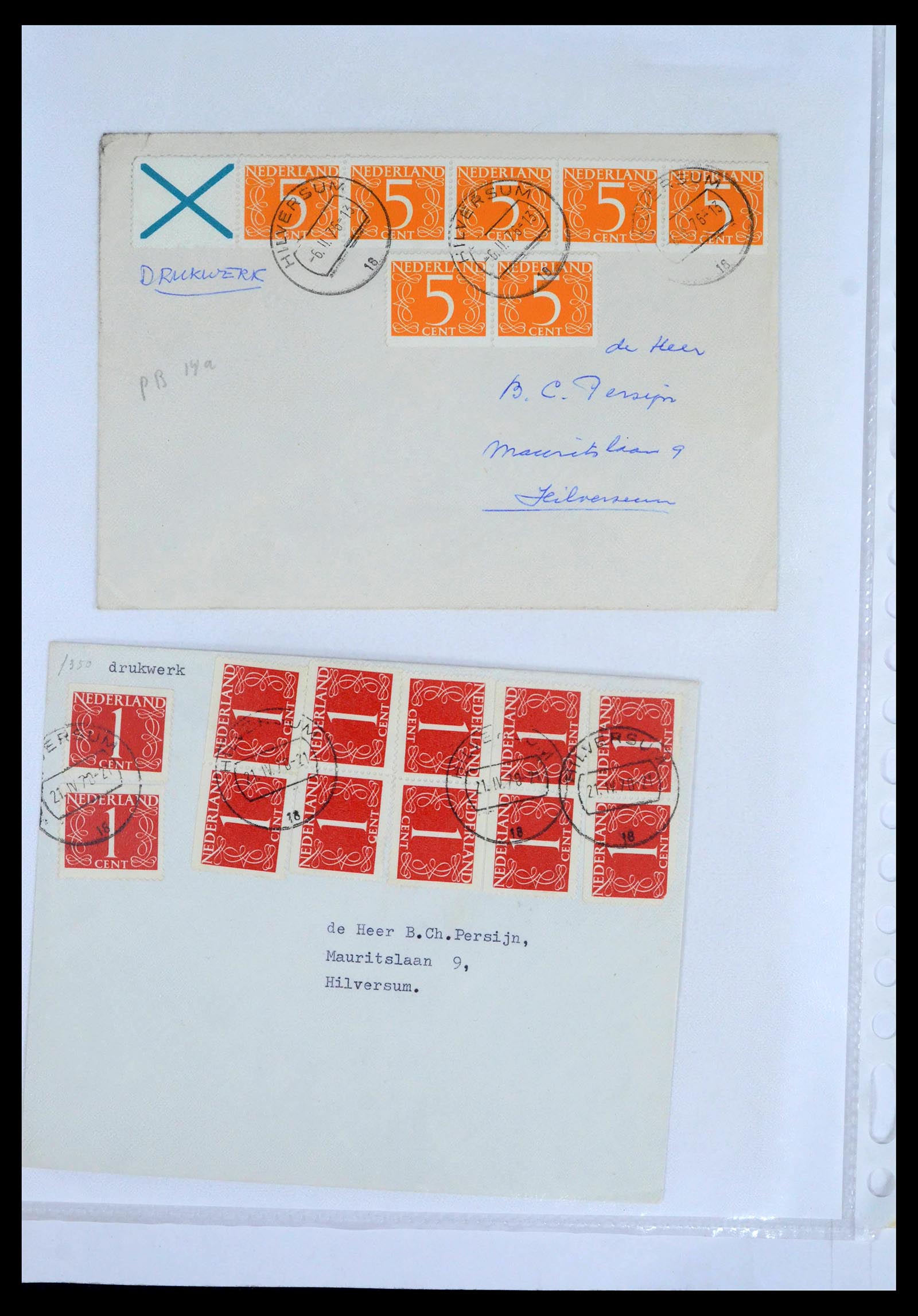 39429 0100 - Postzegelverzameling 39429 Nederland brieven 1821-1955.