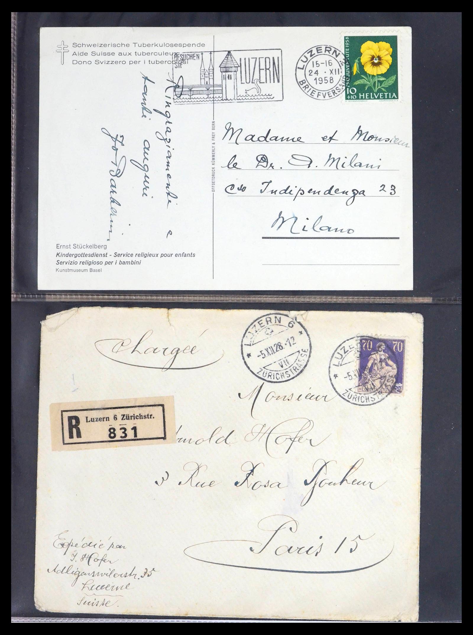 39441 0009 - Stamp collection 39441 Switzerland covers from 1870.