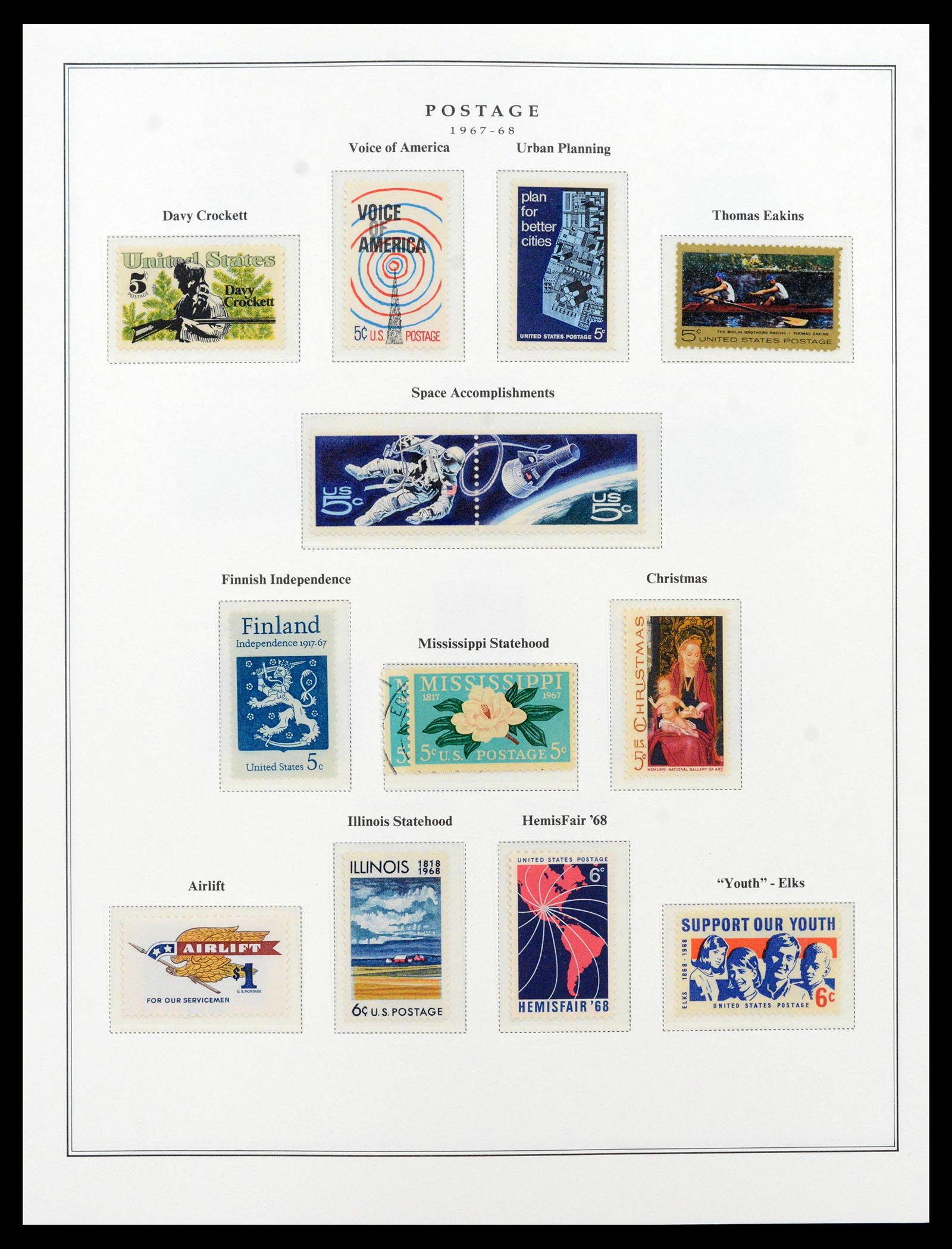 39443 0118 - Postzegelverzameling 39443 USA 1851-1976.