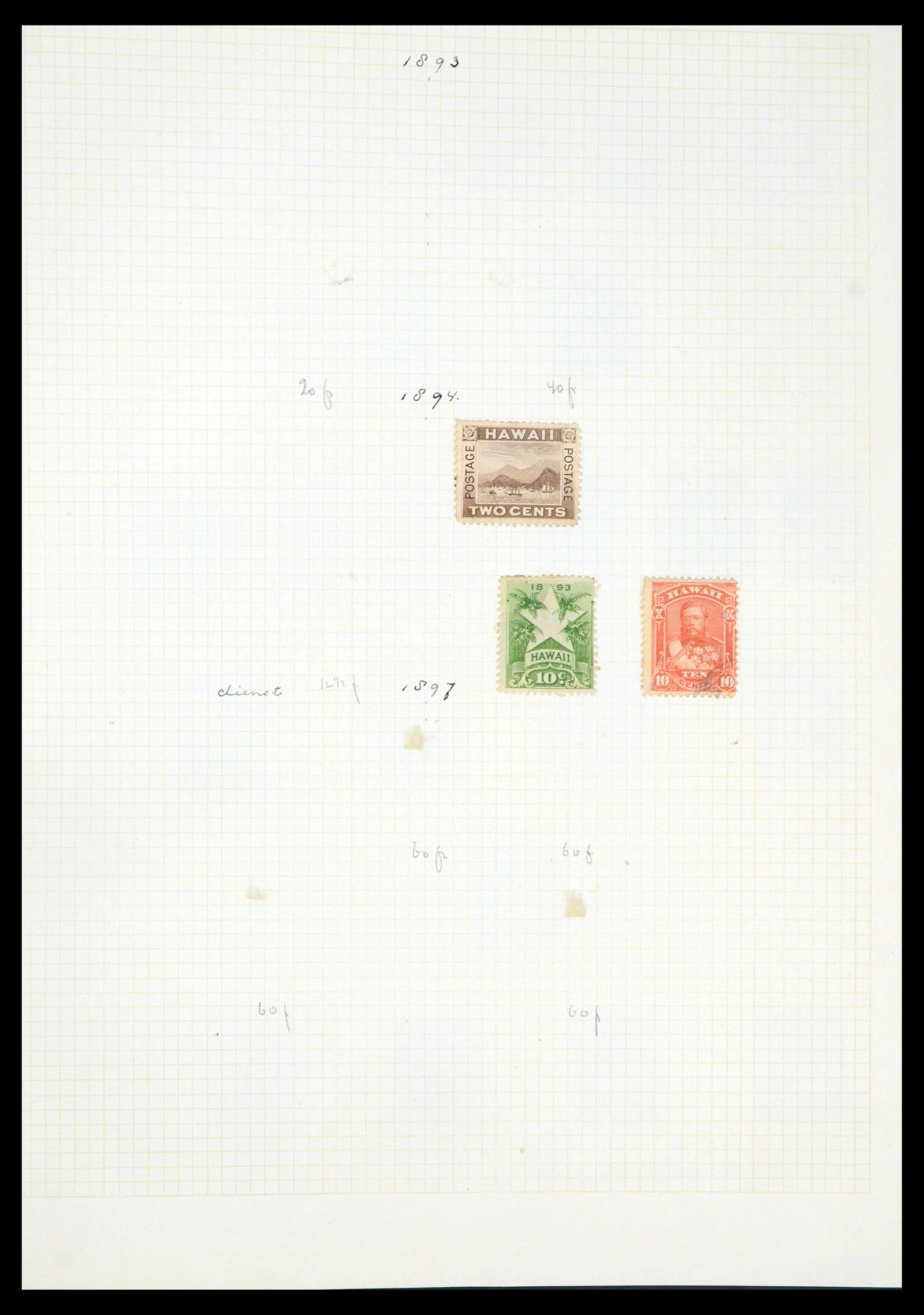 39454 0004 - Stamp collection 39454 Hawaii 1853-1896.