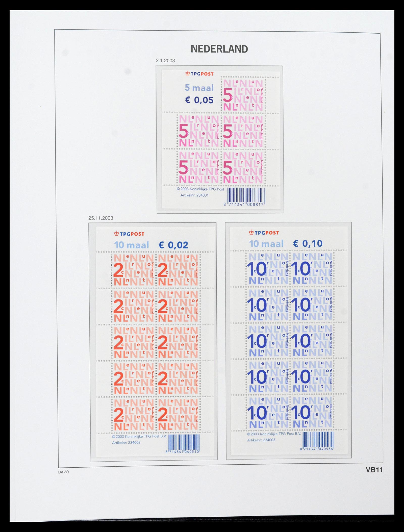 39468 0329 - Postzegelverzameling 39468 Nederland velletjes 1993-2023!!