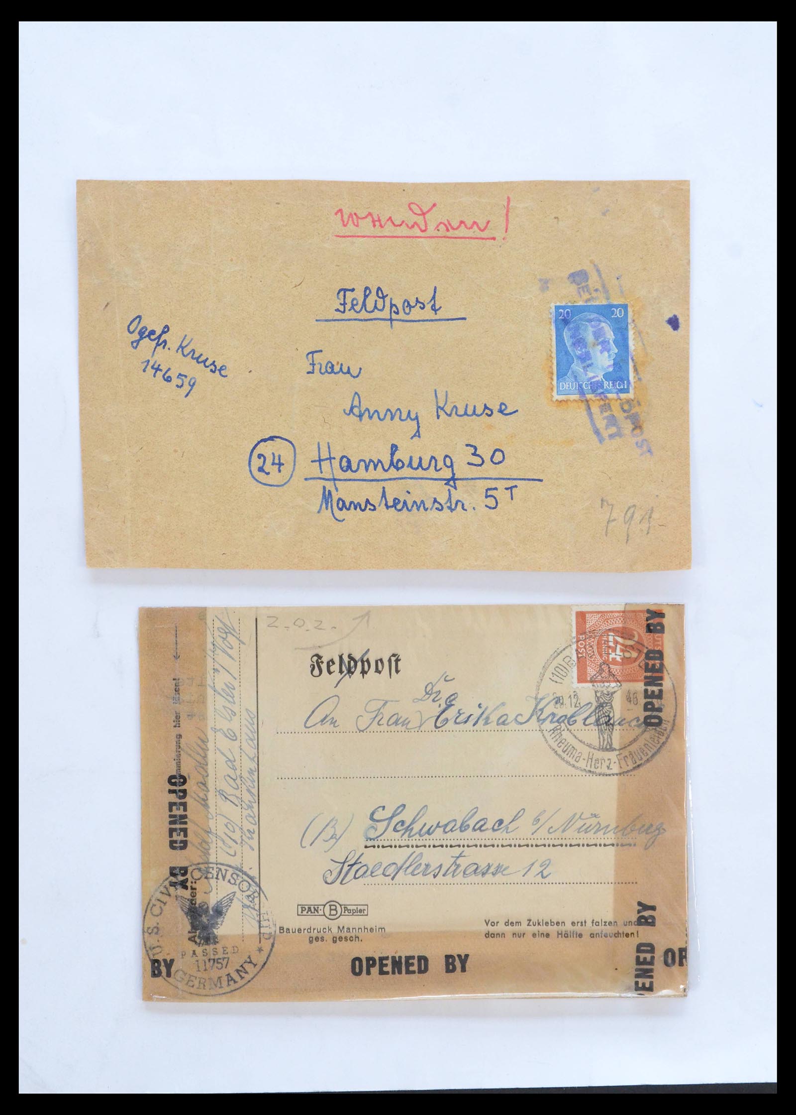 39476 0007 - Stamp collection 39476 Germany covers 1939-1945.