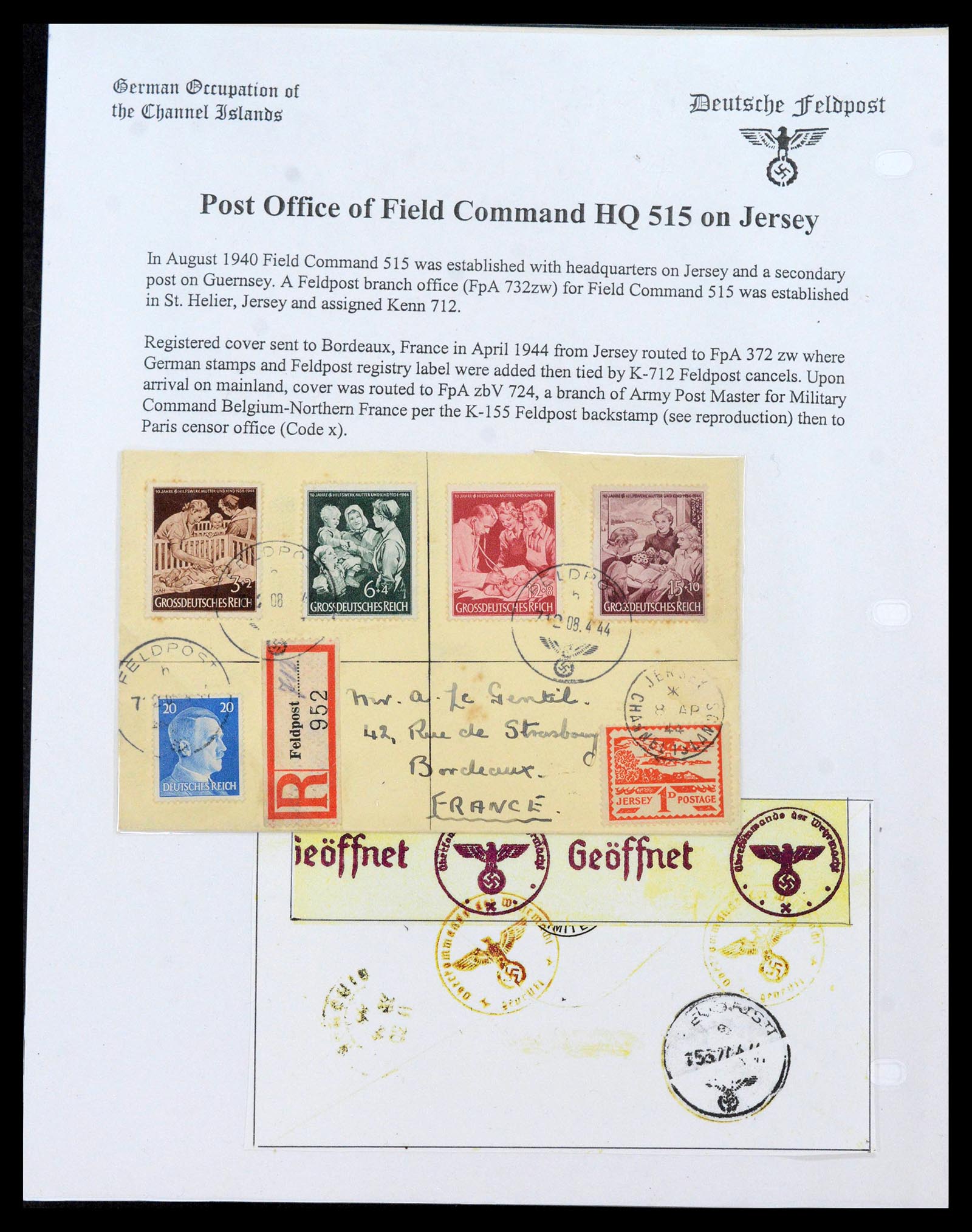 39481 0012 - Stamp collection 39481 German occupation channel islands 1940-1945. 