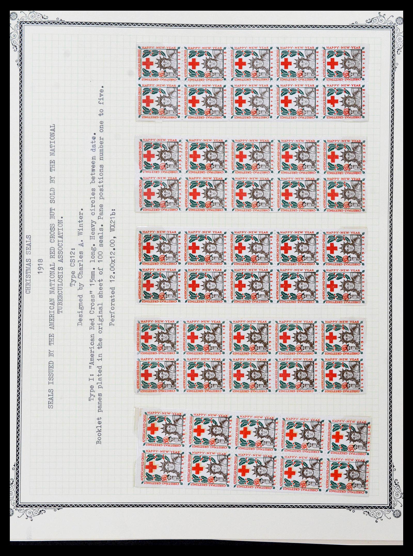 39489 0013 - Stamp collection 39489 USA Christmas seals 1907-1973.