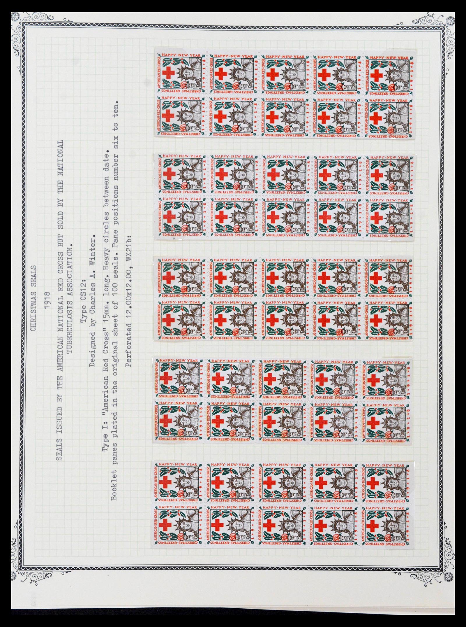 39489 0014 - Stamp collection 39489 USA Christmas seals 1907-1973.