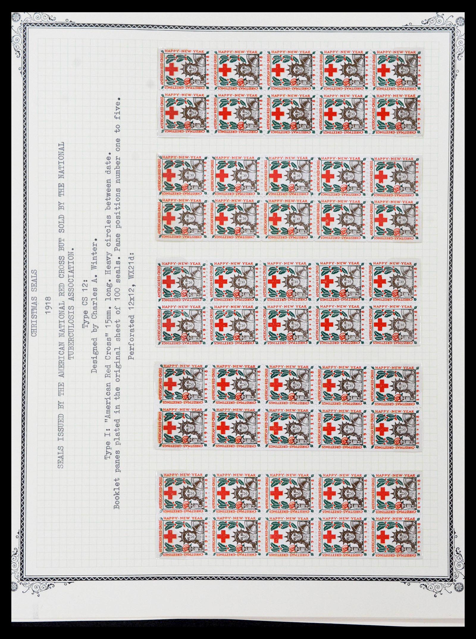 39489 0016 - Stamp collection 39489 USA Christmas seals 1907-1973.