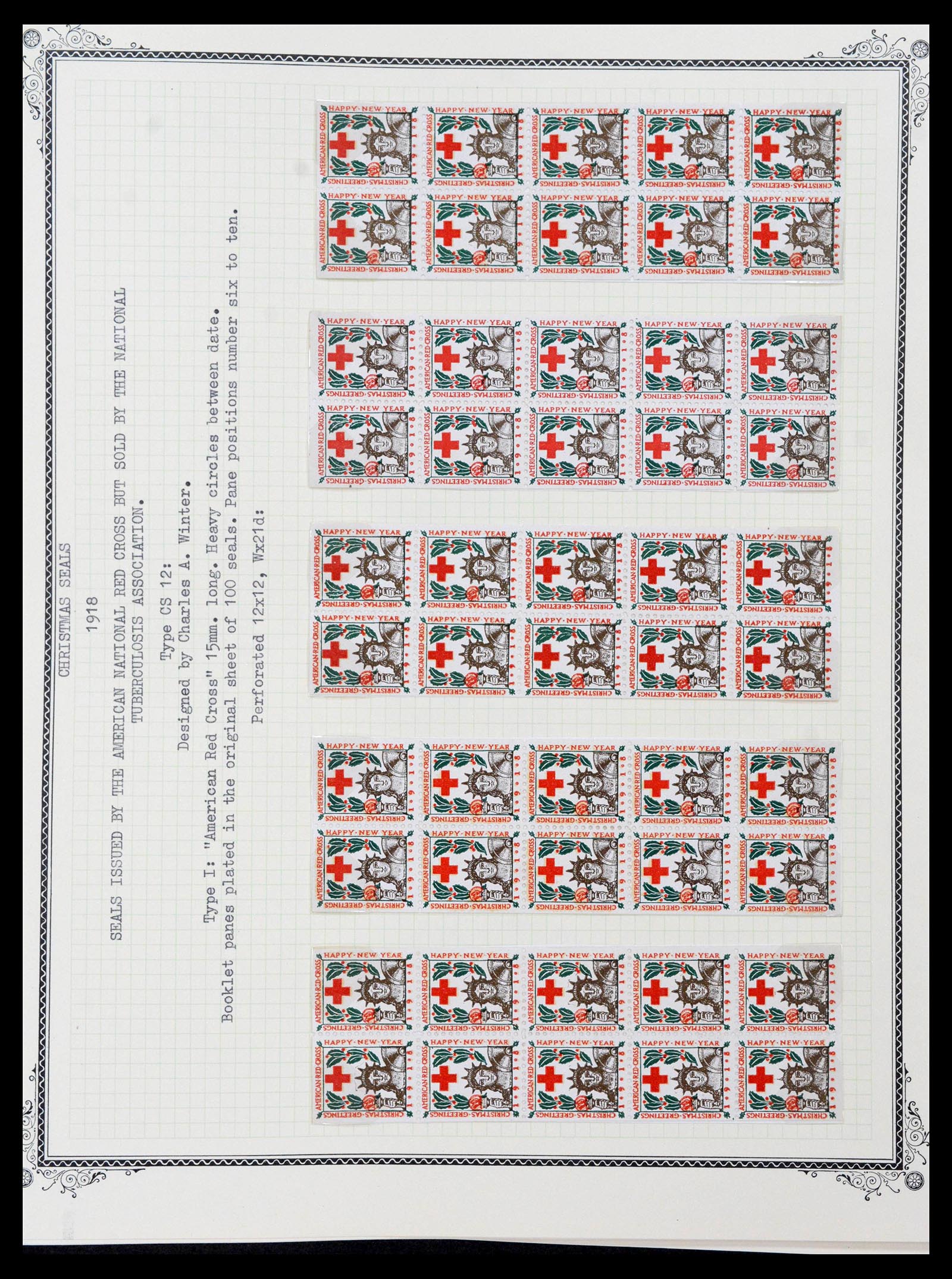 39489 0017 - Stamp collection 39489 USA Christmas seals 1907-1973.