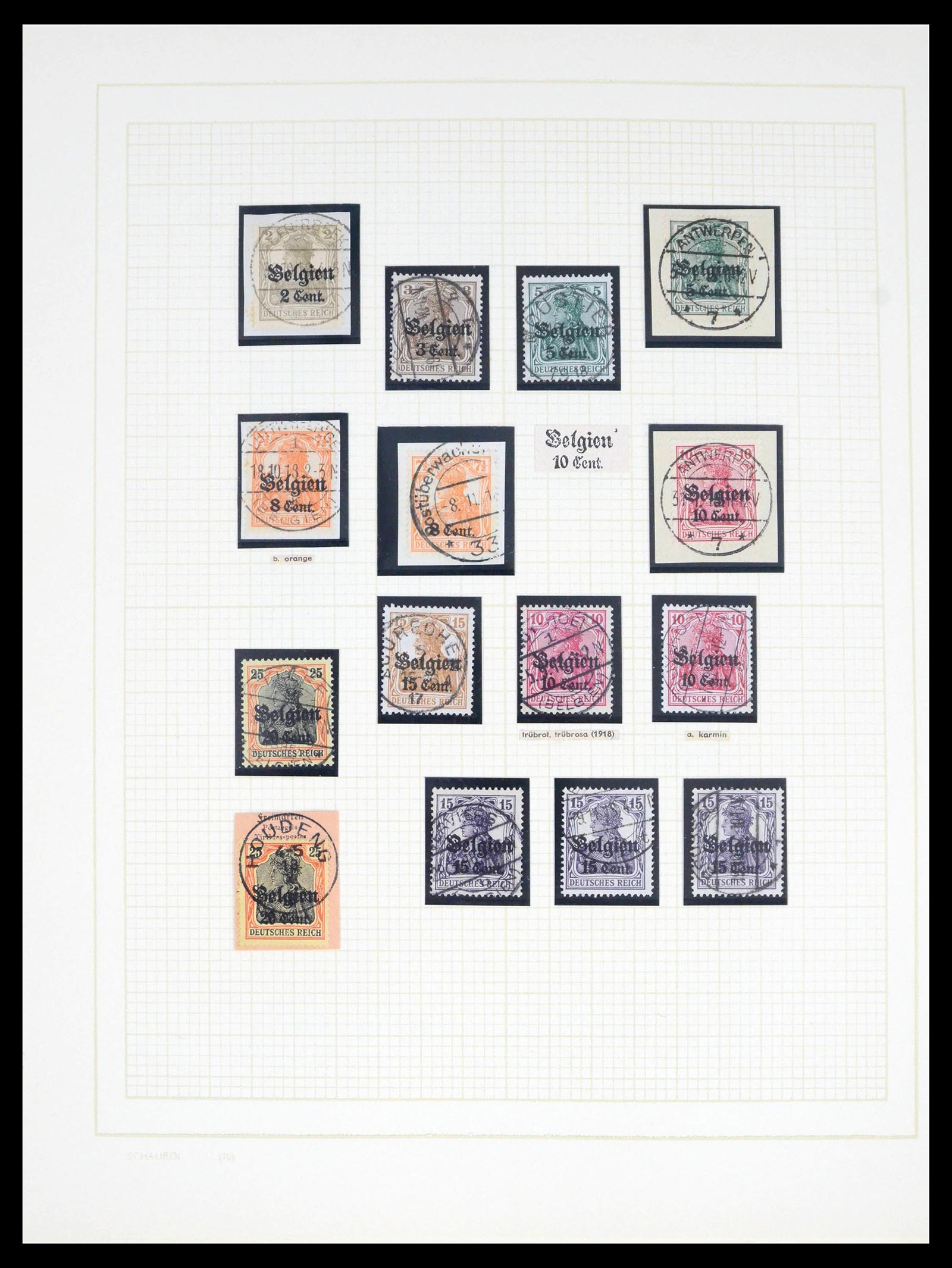 39495 0011 - Stamp collection 39495 Germa occupations and territories 1914-1921.