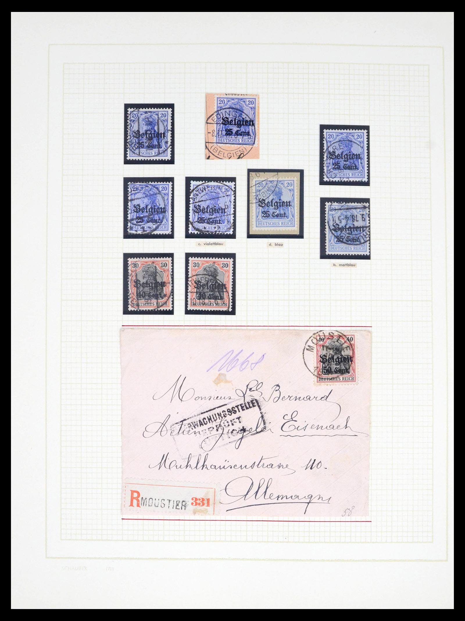 39495 0012 - Stamp collection 39495 Germa occupations and territories 1914-1921.