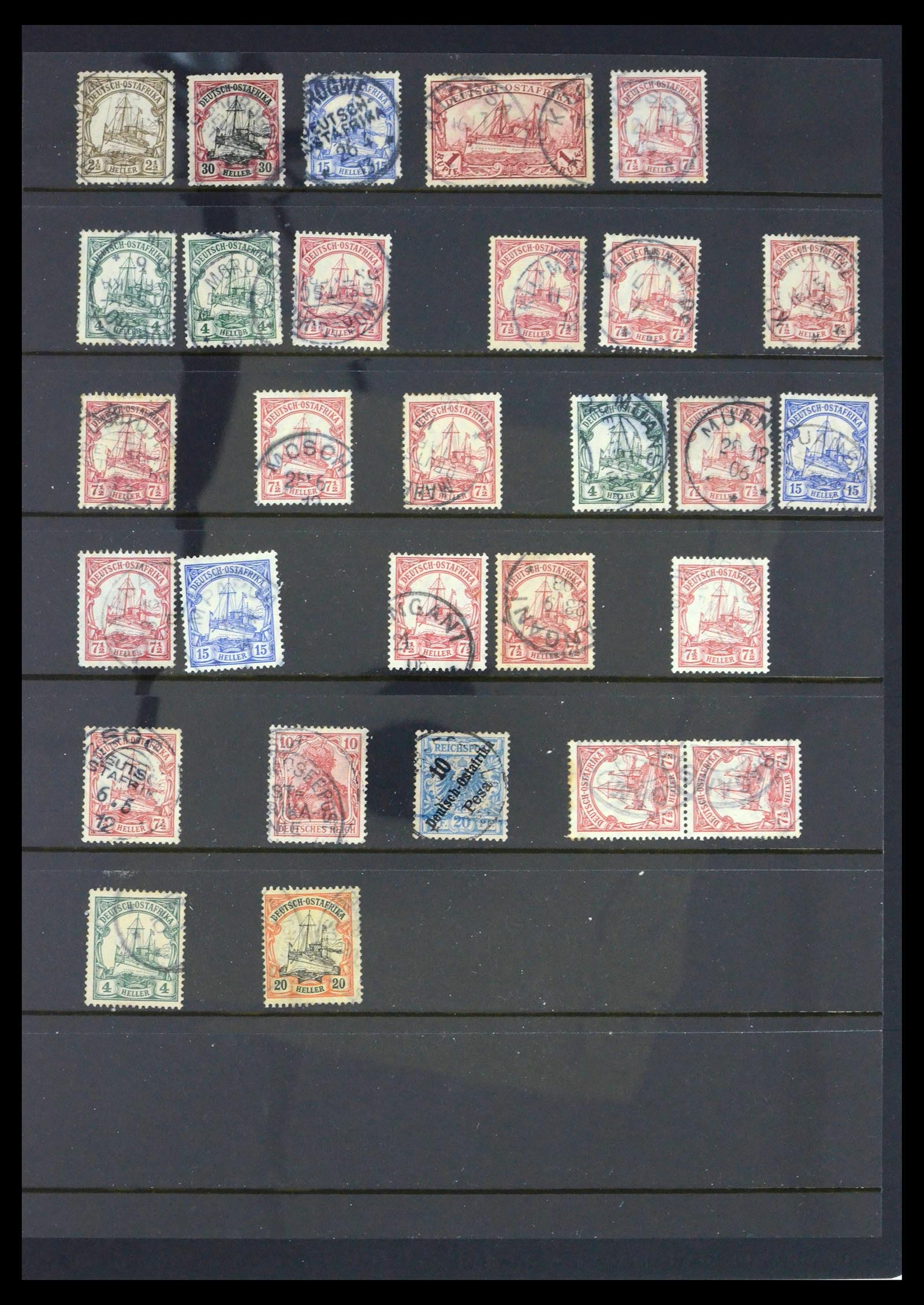 39508 0001 - Stamp collection 39508 German East Africa cancels.