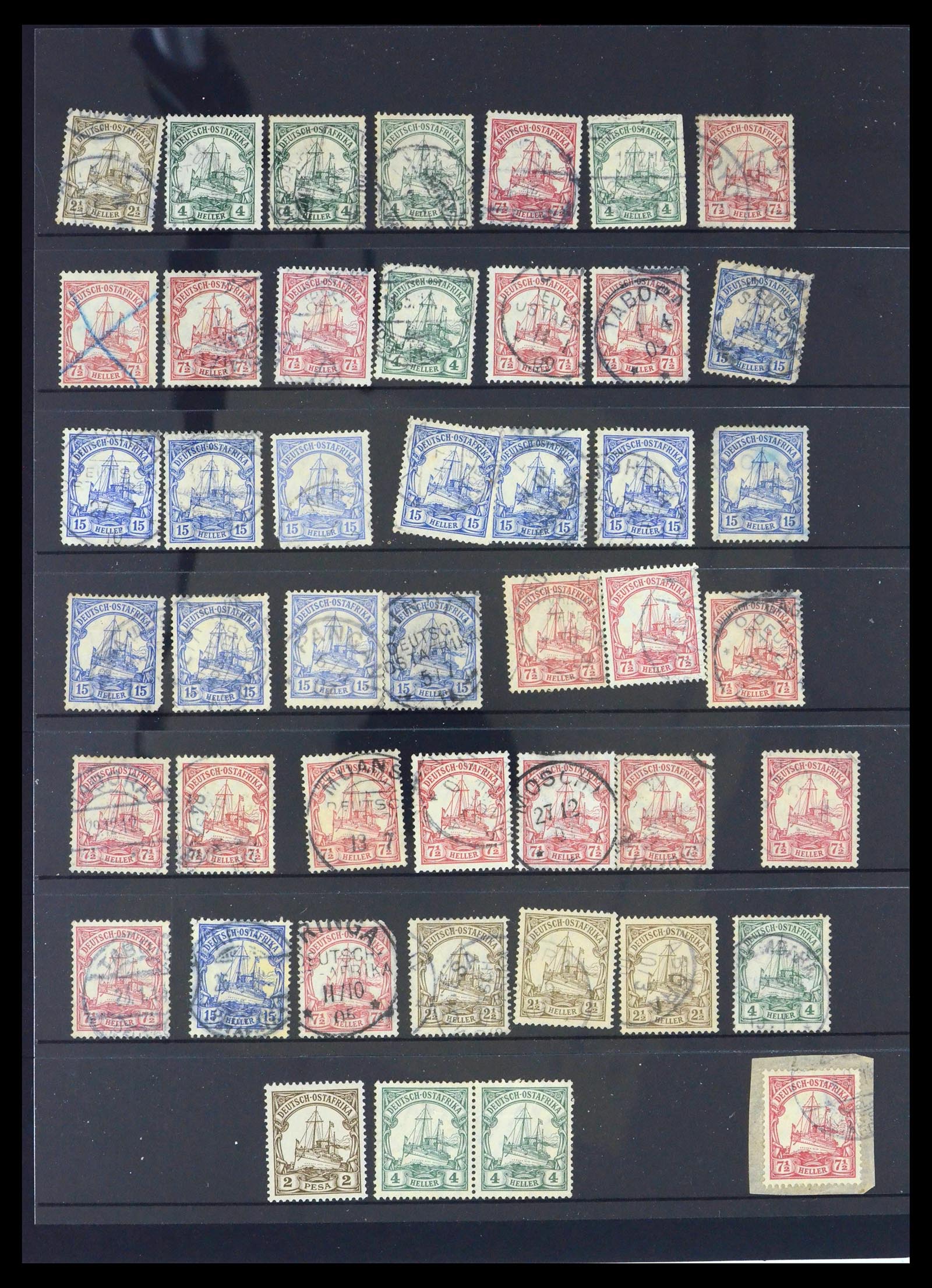 39508 0003 - Stamp collection 39508 German East Africa cancels.