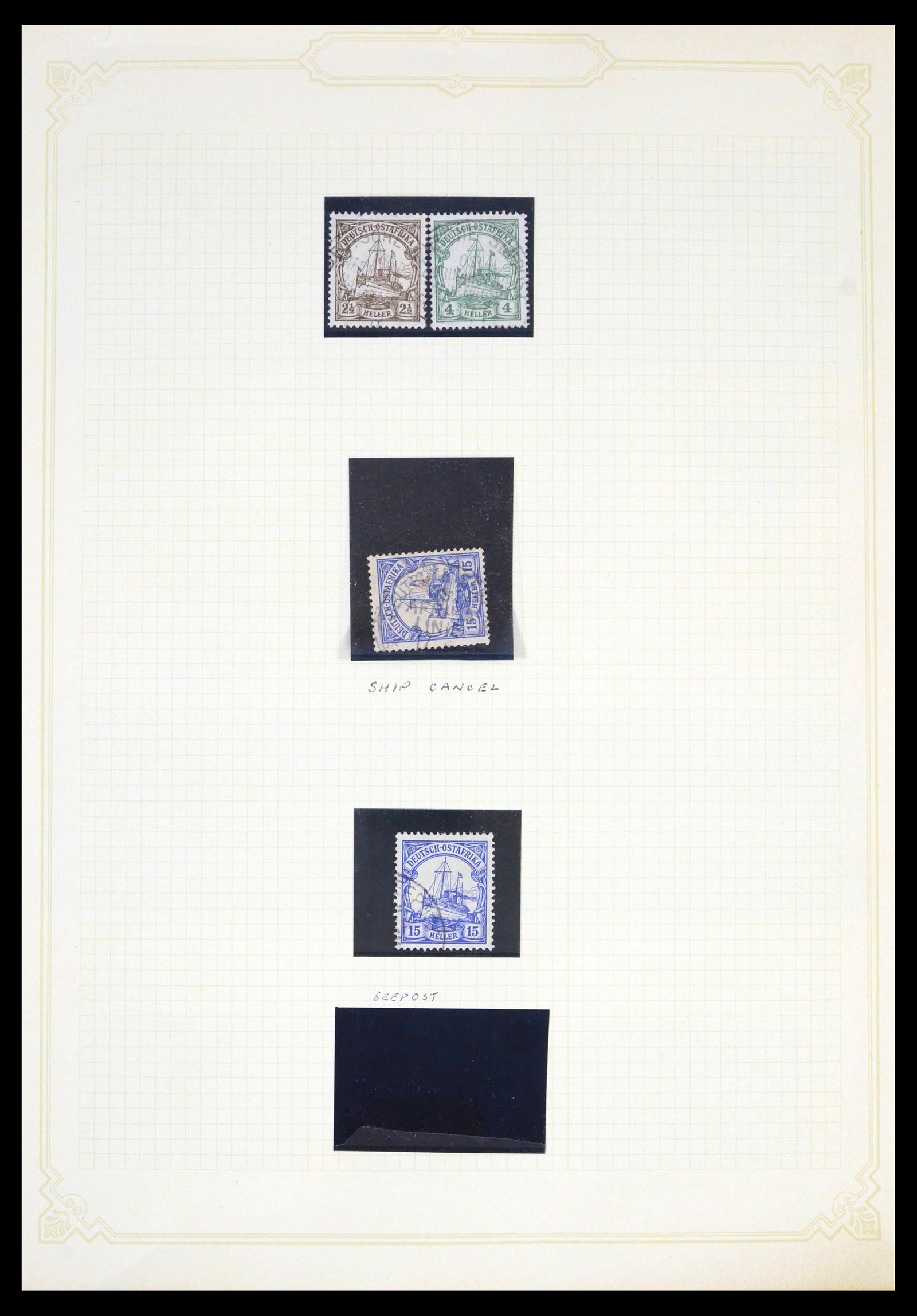 39508 0004 - Stamp collection 39508 German East Africa cancels.