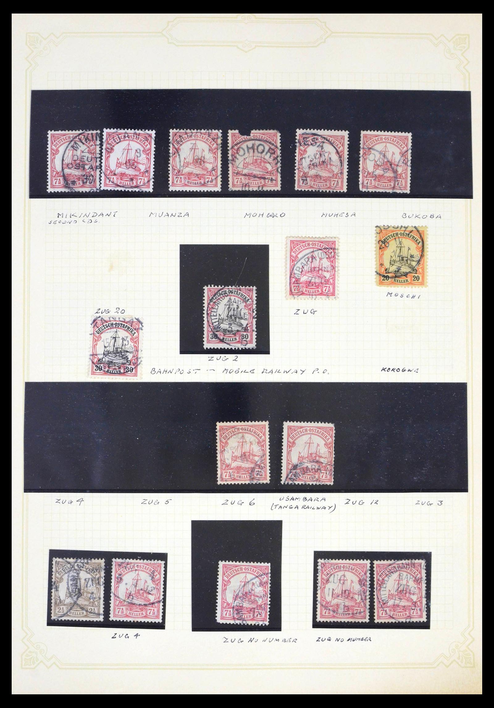 39508 0005 - Stamp collection 39508 German East Africa cancels.