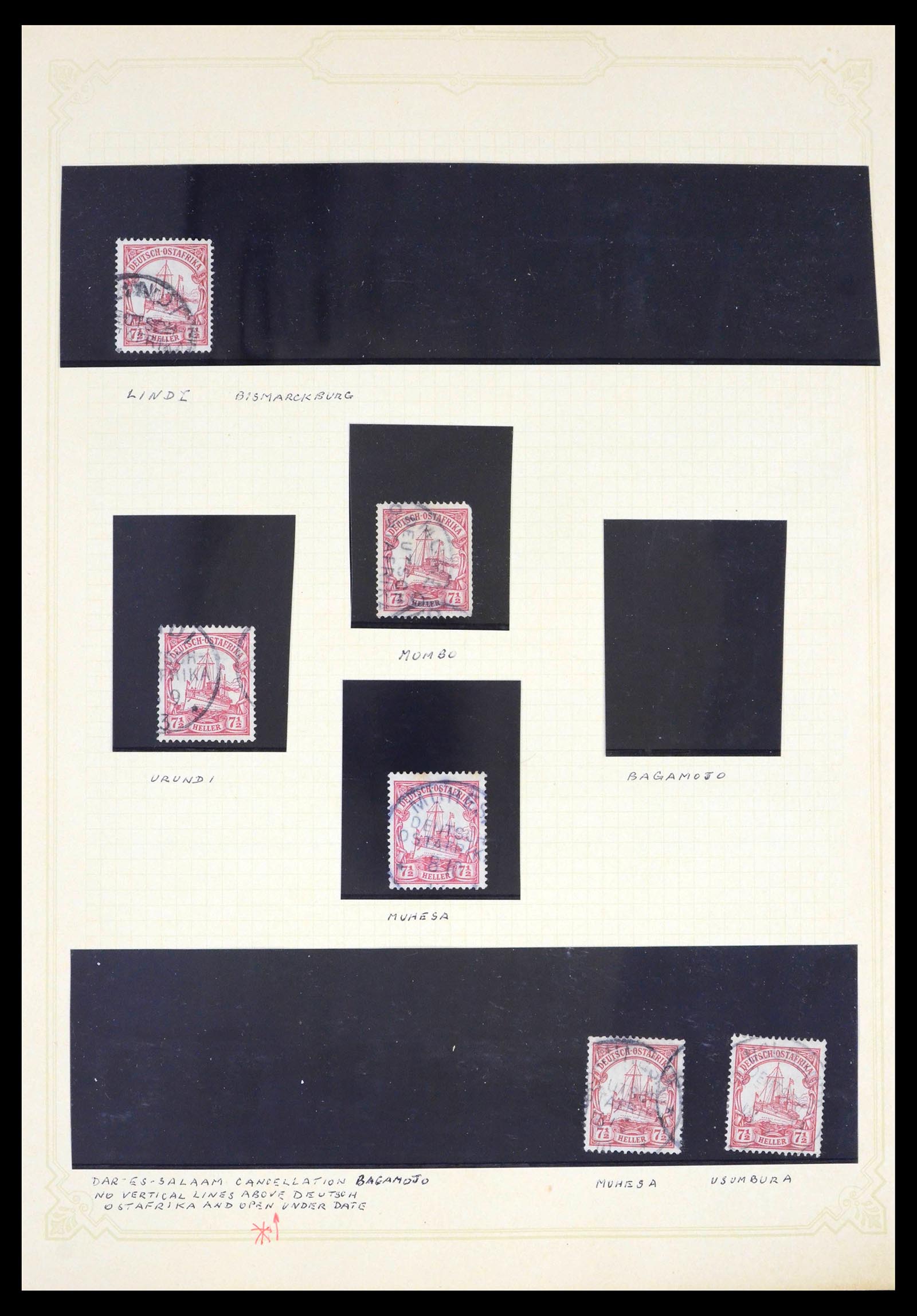 39508 0008 - Stamp collection 39508 German East Africa cancels.