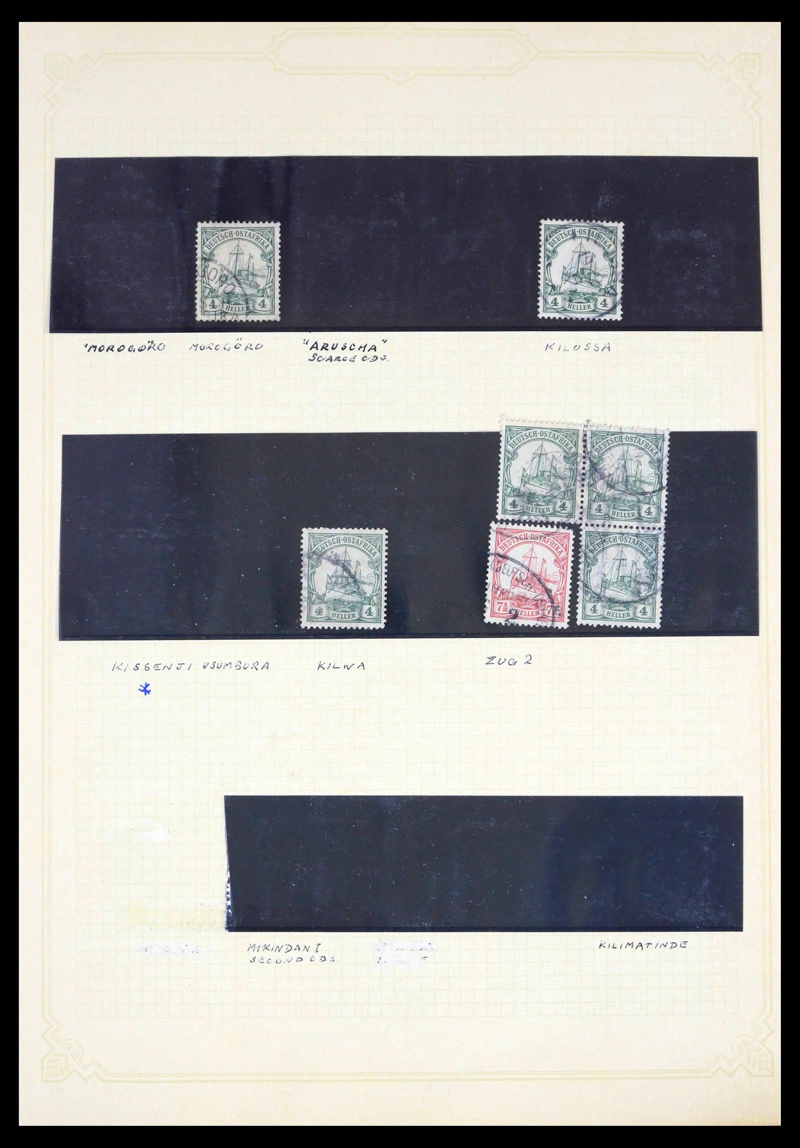 39508 0011 - Stamp collection 39508 German East Africa cancels.