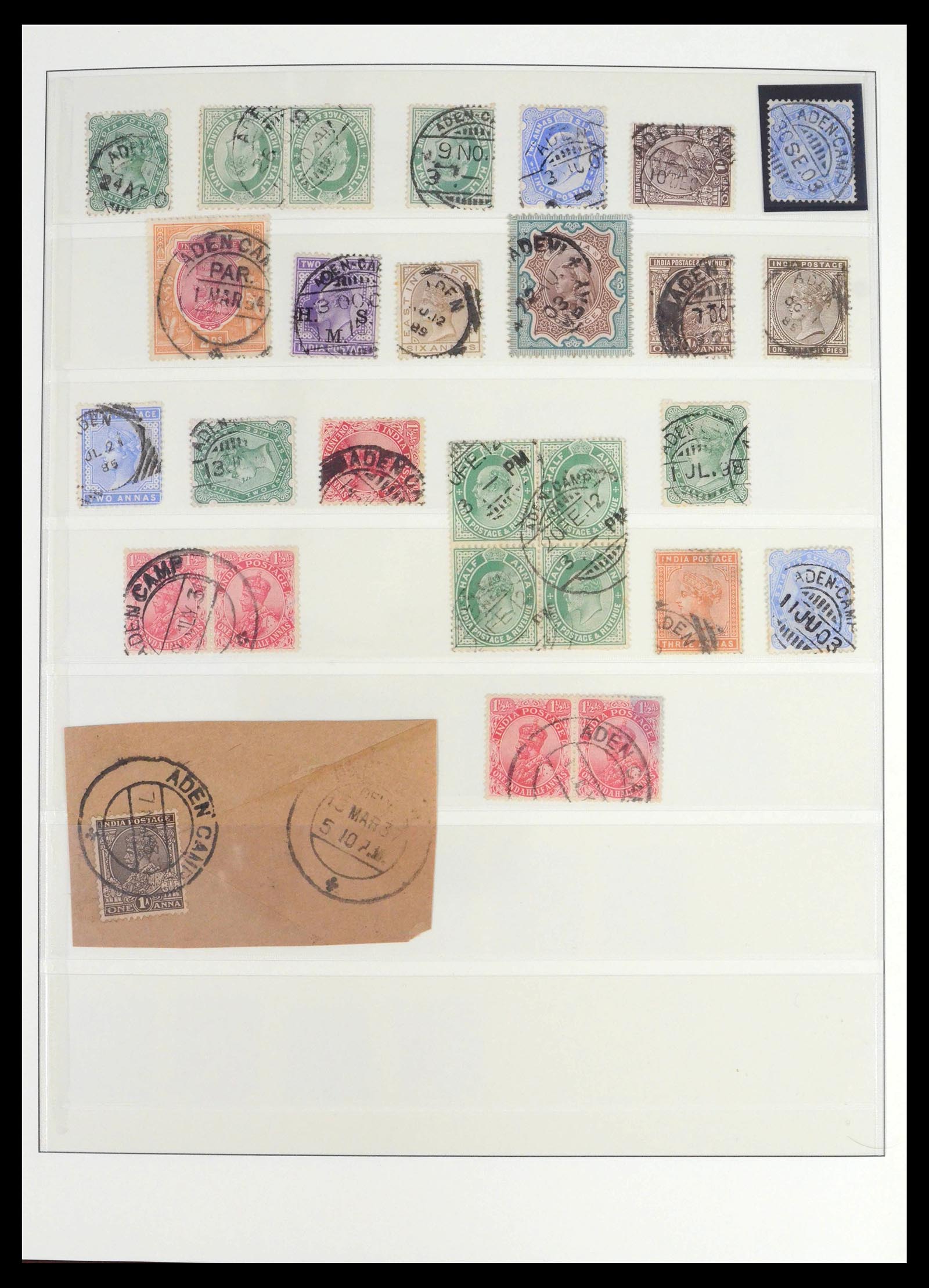 39526 0003 - Stamp collection 39526 India and States cancels 1856-1940.