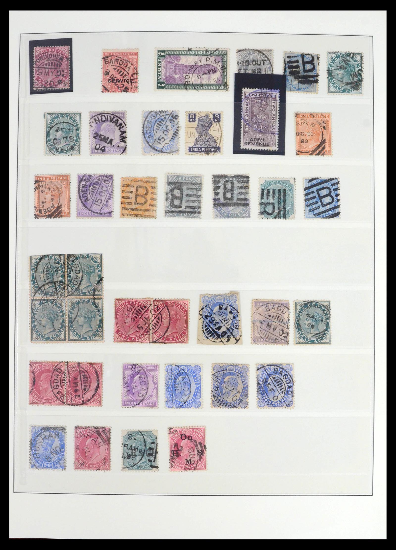 39526 0004 - Stamp collection 39526 India and States cancels 1856-1940.