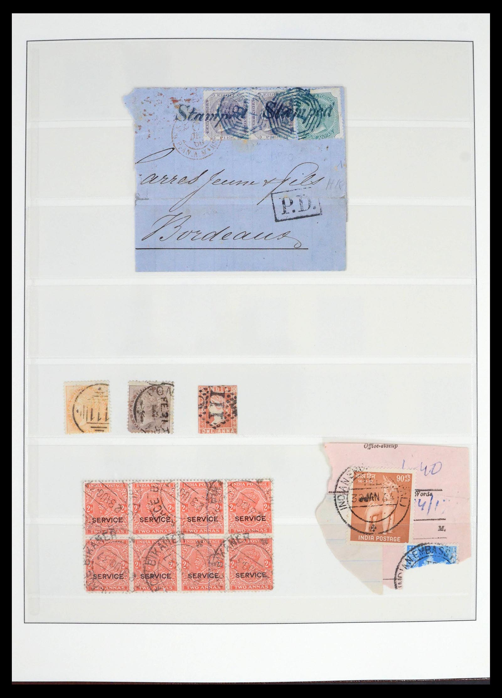 39526 0008 - Stamp collection 39526 India and States cancels 1856-1940.