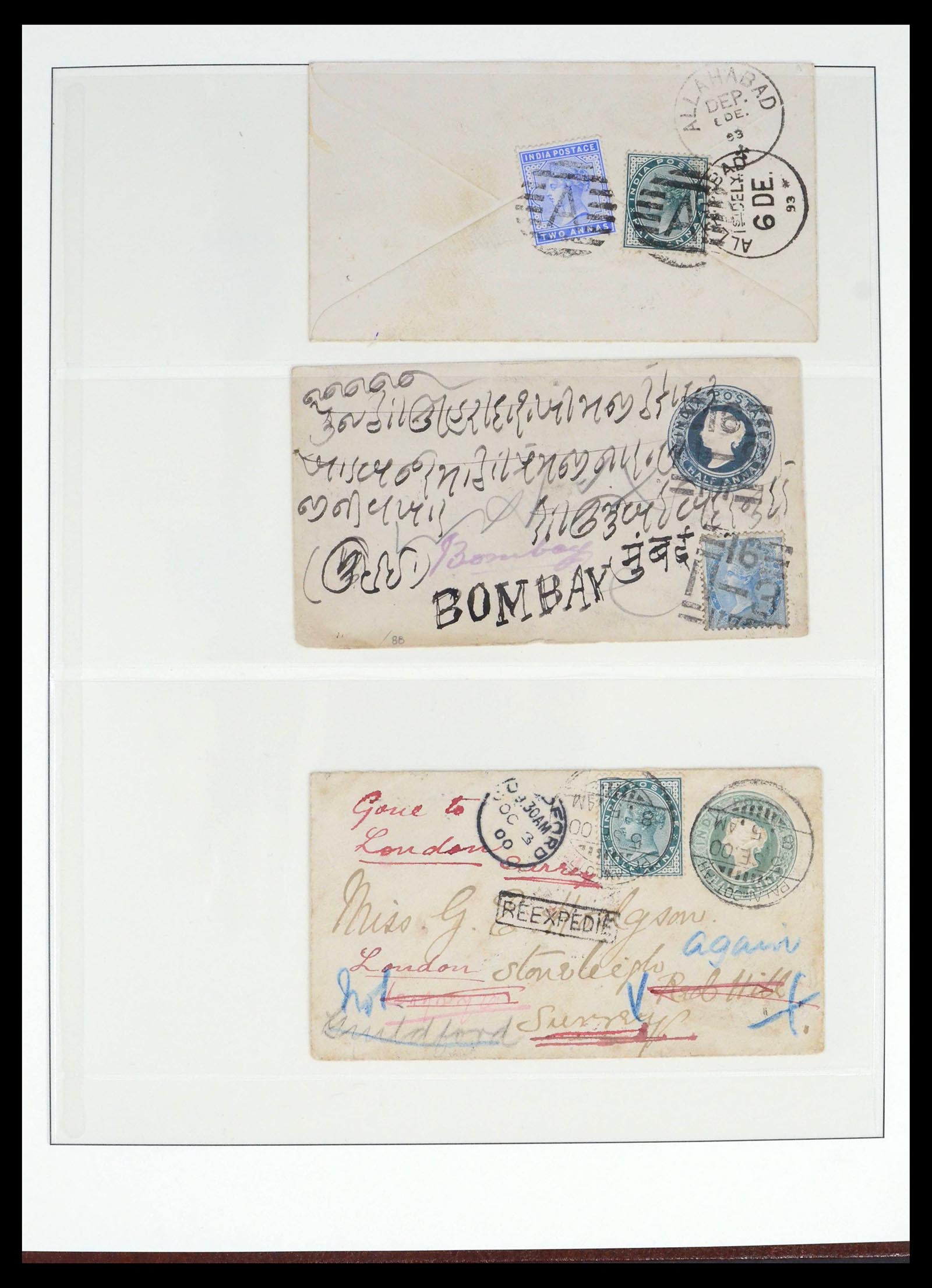 39526 0012 - Stamp collection 39526 India and States cancels 1856-1940.