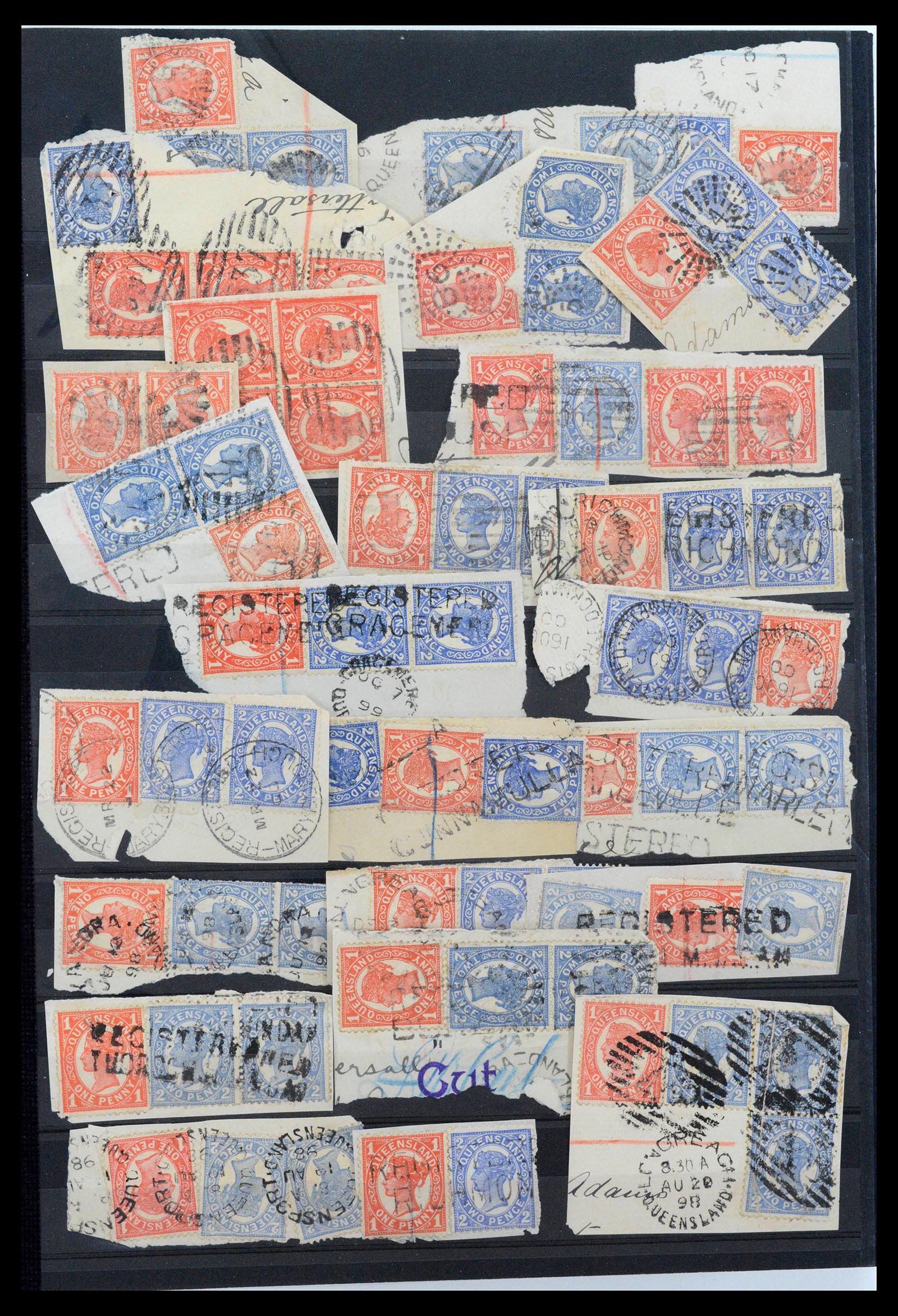 39532 0006 - Stamp collection 39532 Australian States cancels 1870-1970.